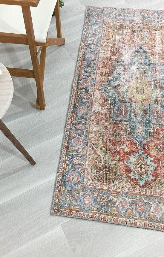 Nar Rug Turkish Earth tones Terracotta Floral Rug