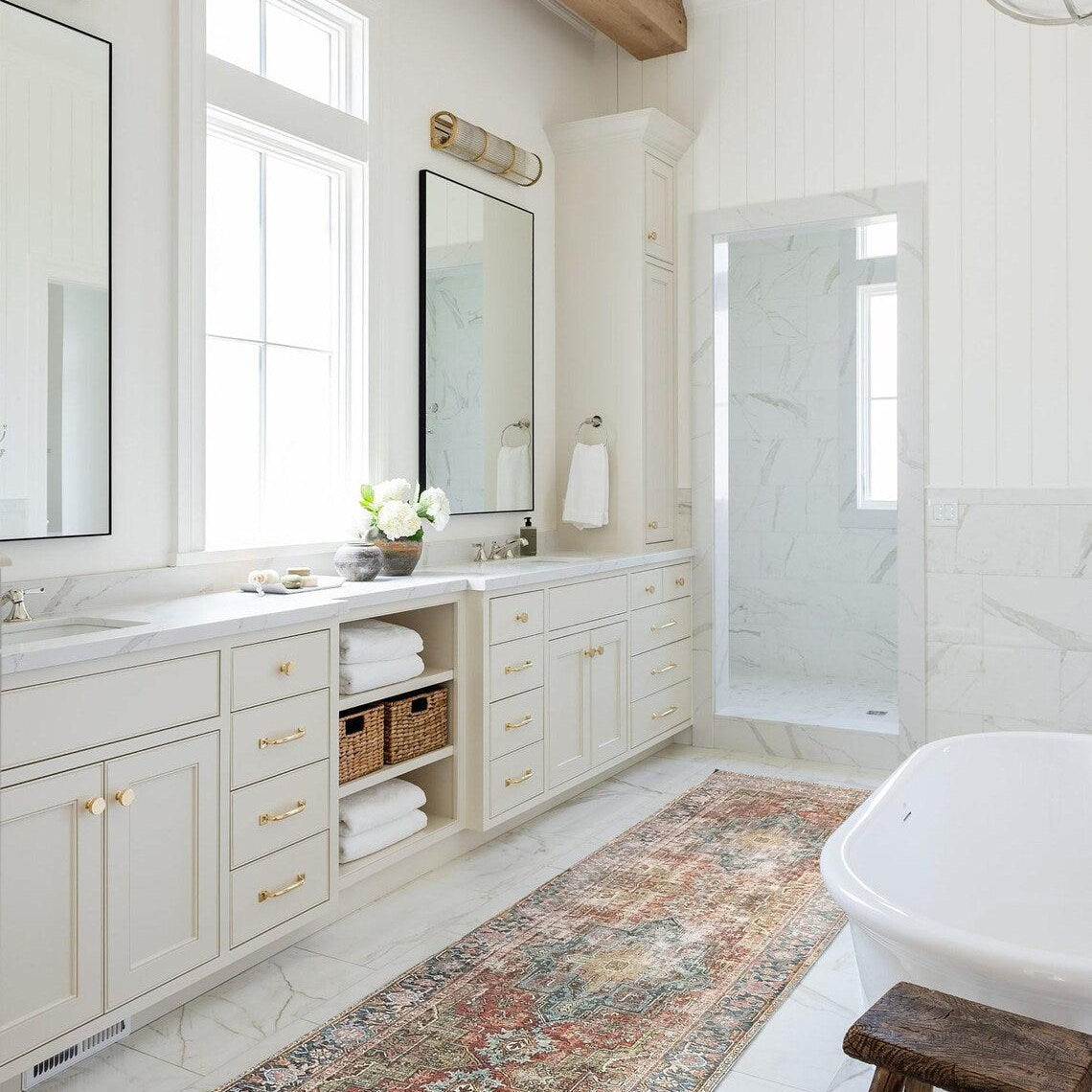 Nar Rug Turkish Earth tones Terracotta Floral Rug