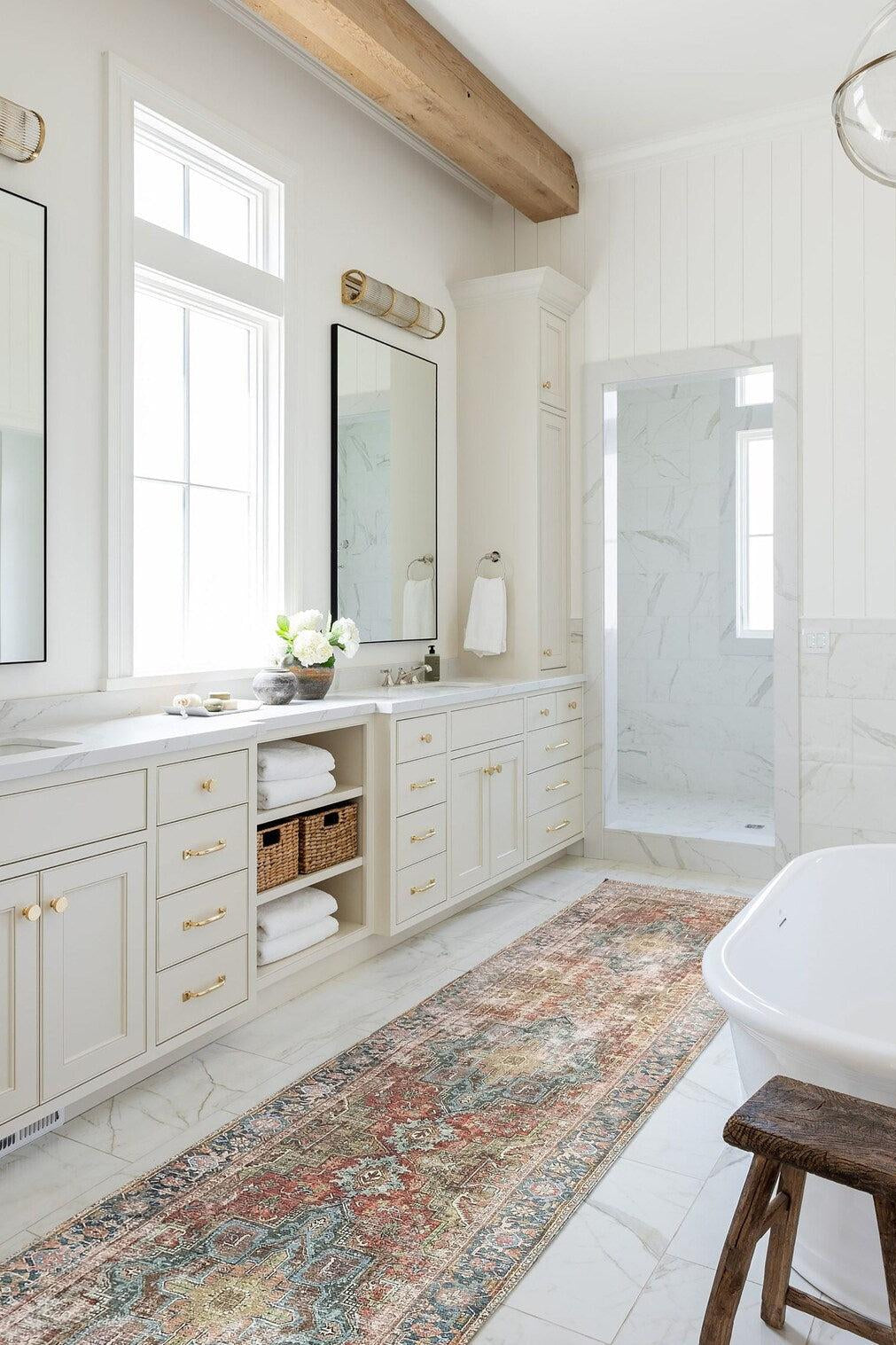 Nar Rug Turkish Earth tones Terracotta Floral Rug