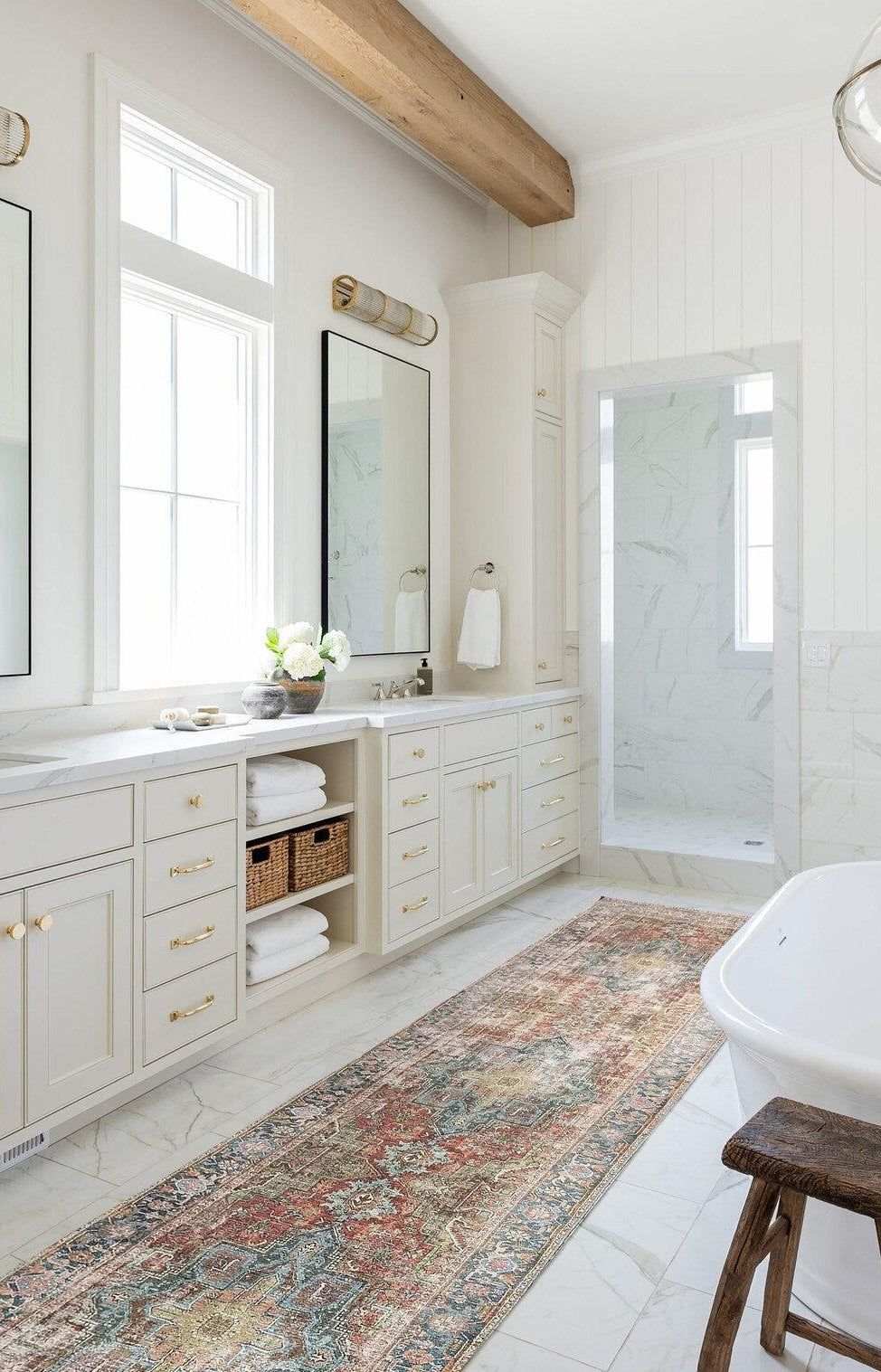 Nar Rug Turkish Earth tones Terracotta Floral Rug