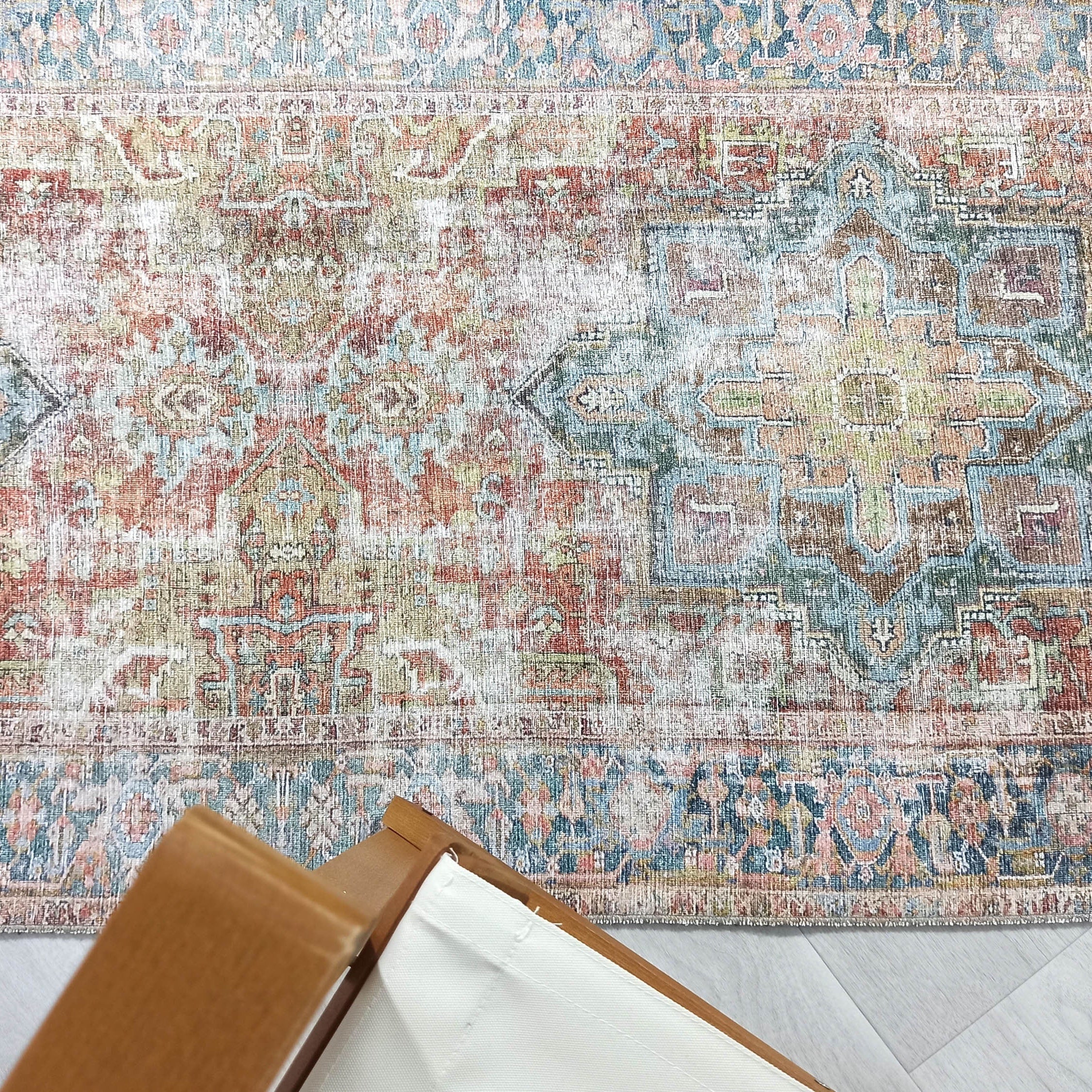 Nar Rug Turkish Earth tones Terracotta Floral Rug