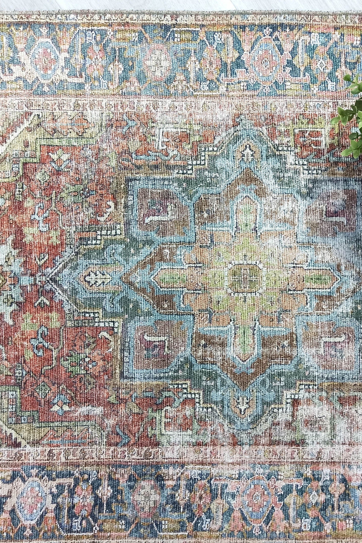 Nar Rug Turkish Earth tones Terracotta Floral Rug