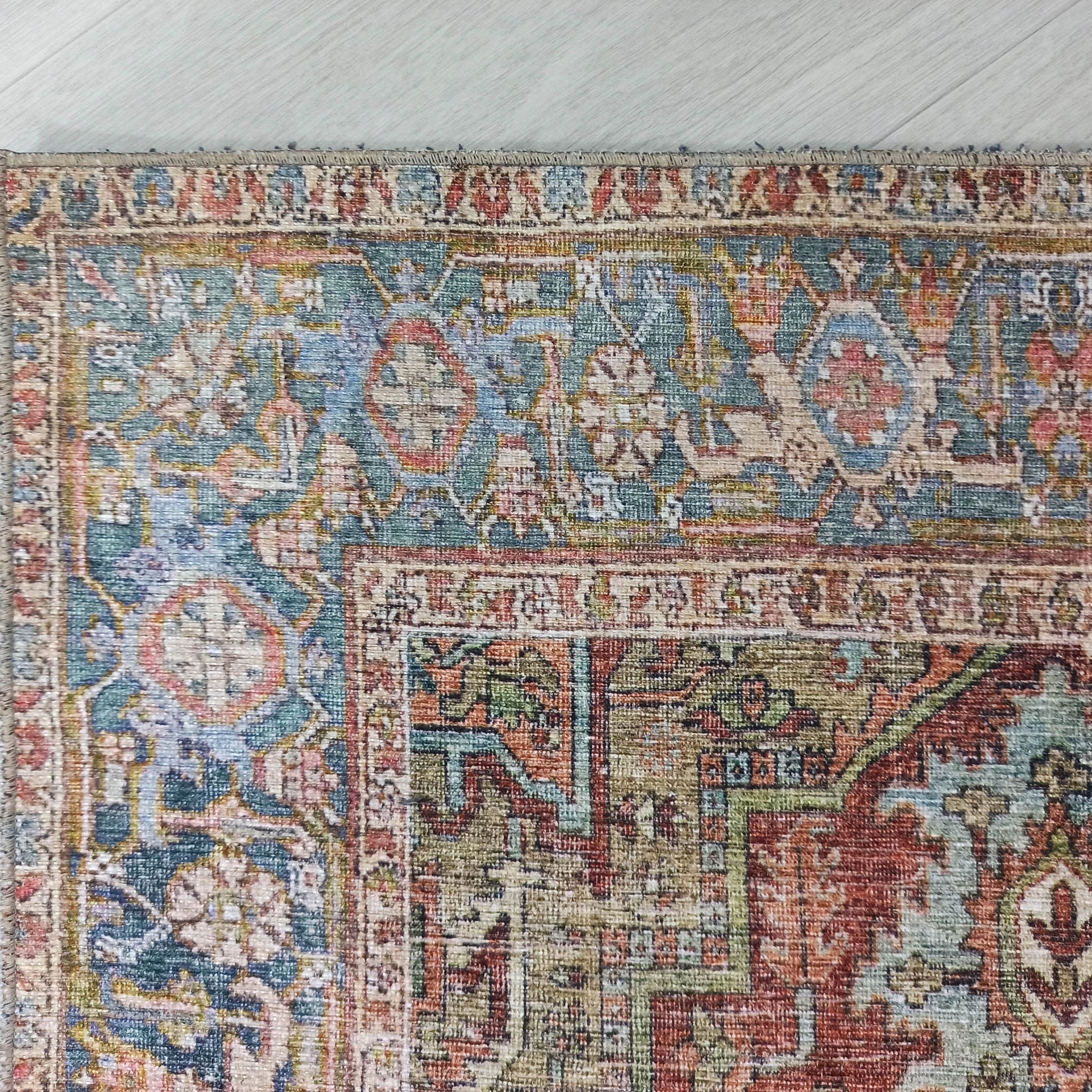 Nar Rug Turkish Earth tones Terracotta Floral Rug