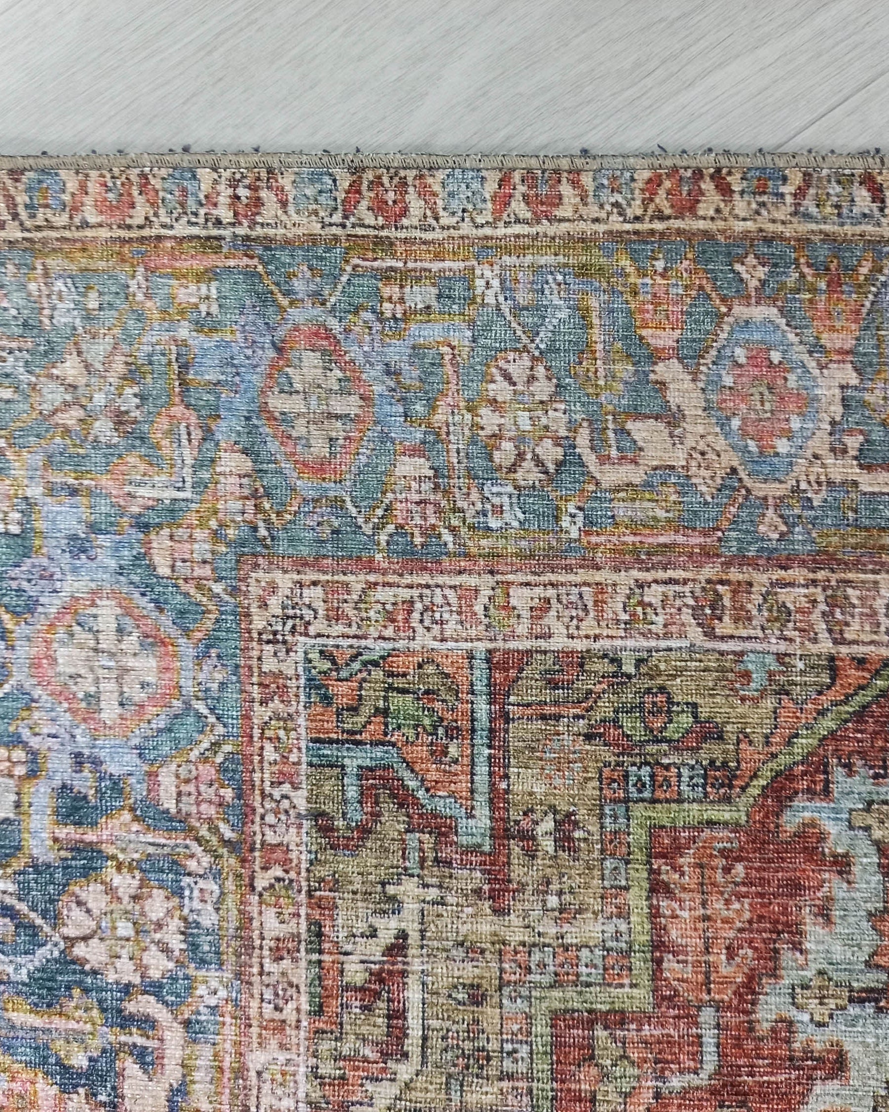 Nar Rug Turkish Earth tones Terracotta Floral Rug