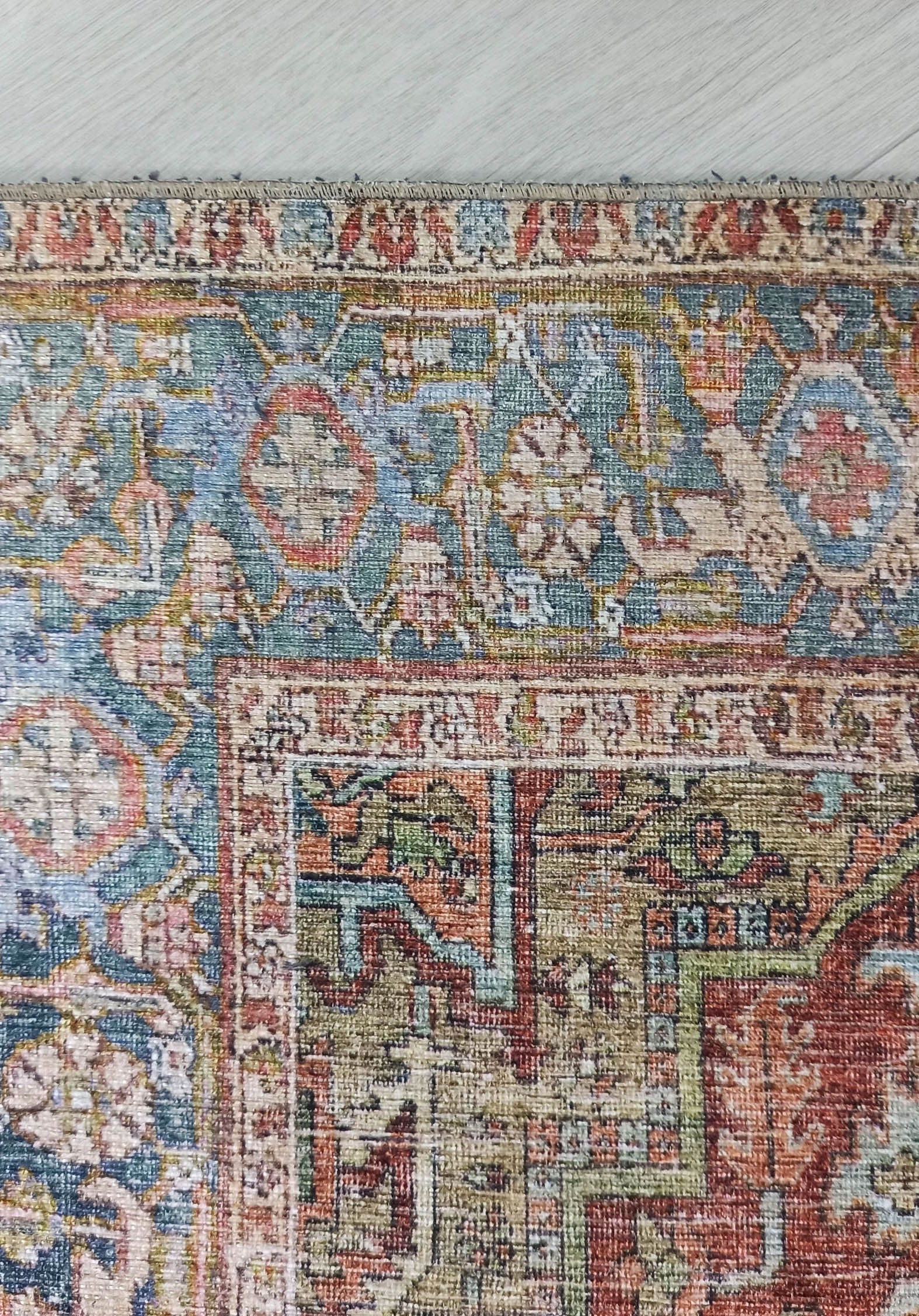 Nar Rug Turkish Earth tones Terracotta Floral Rug