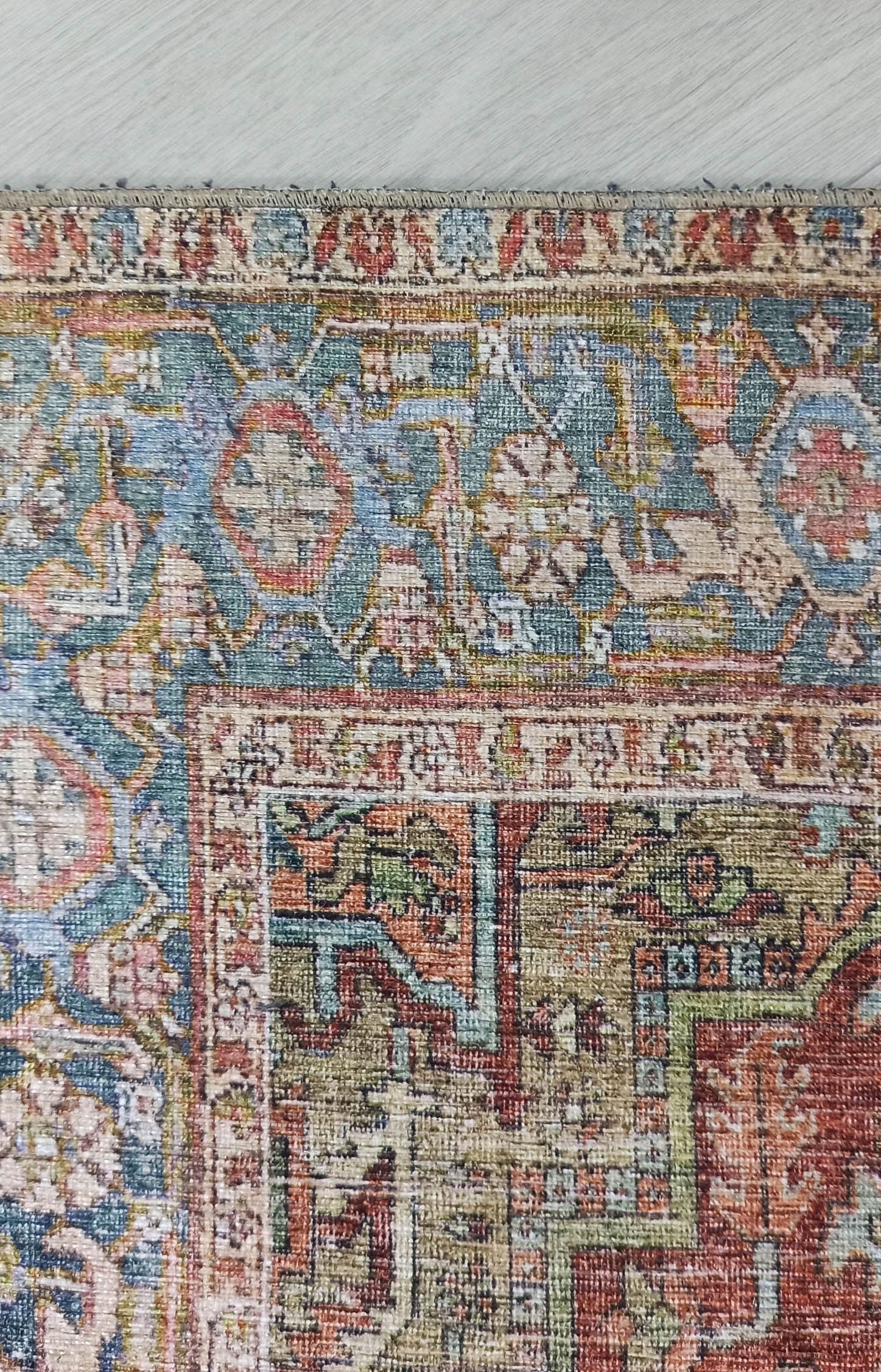 Nar Rug Turkish Earth tones Terracotta Floral Rug