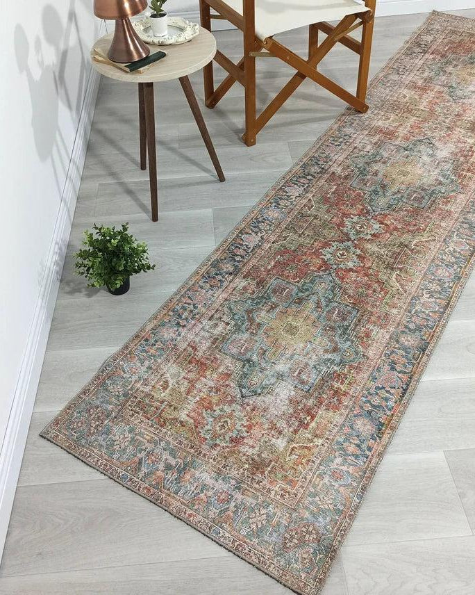 Nar Rug Turkish Earth tones Terracotta Floral Rug