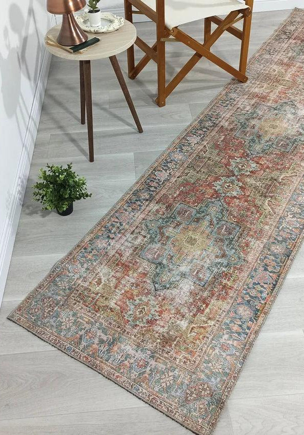 Nar Rug Turkish Earth tones Terracotta Floral Rug