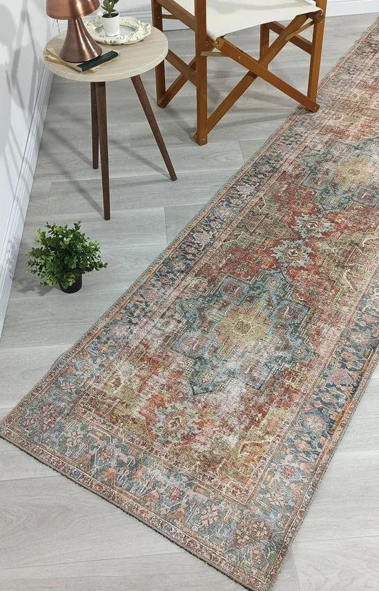 Nar Rug Turkish Earth tones Terracotta Floral Rug