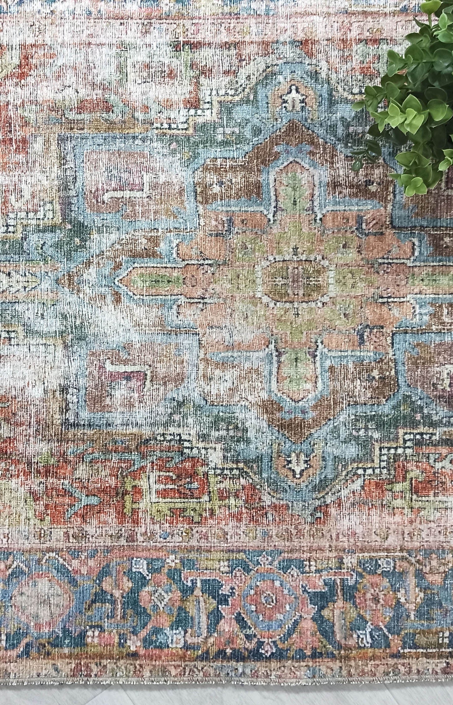 Nar Rug Turkish Earth tones Terracotta Floral Rug