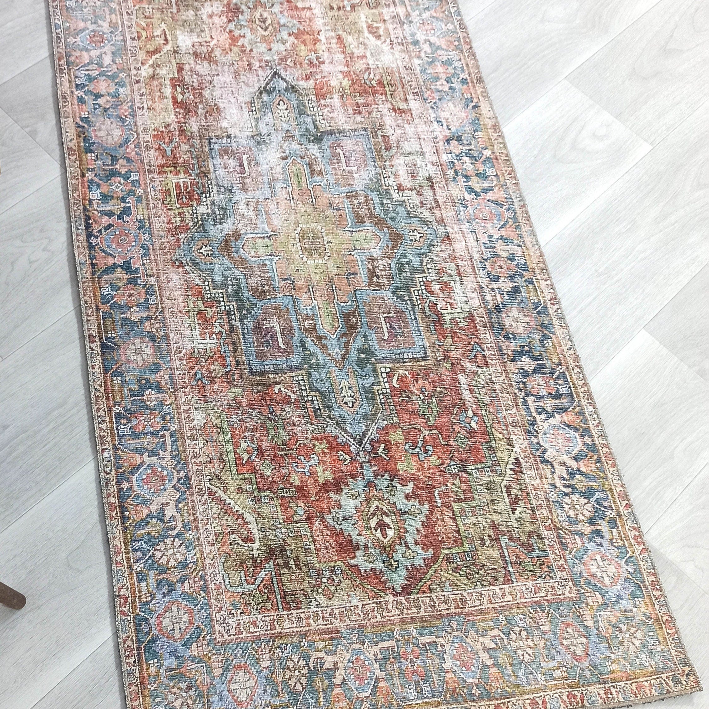 Nar Rug Turkish Earth tones Terracotta Floral Rug