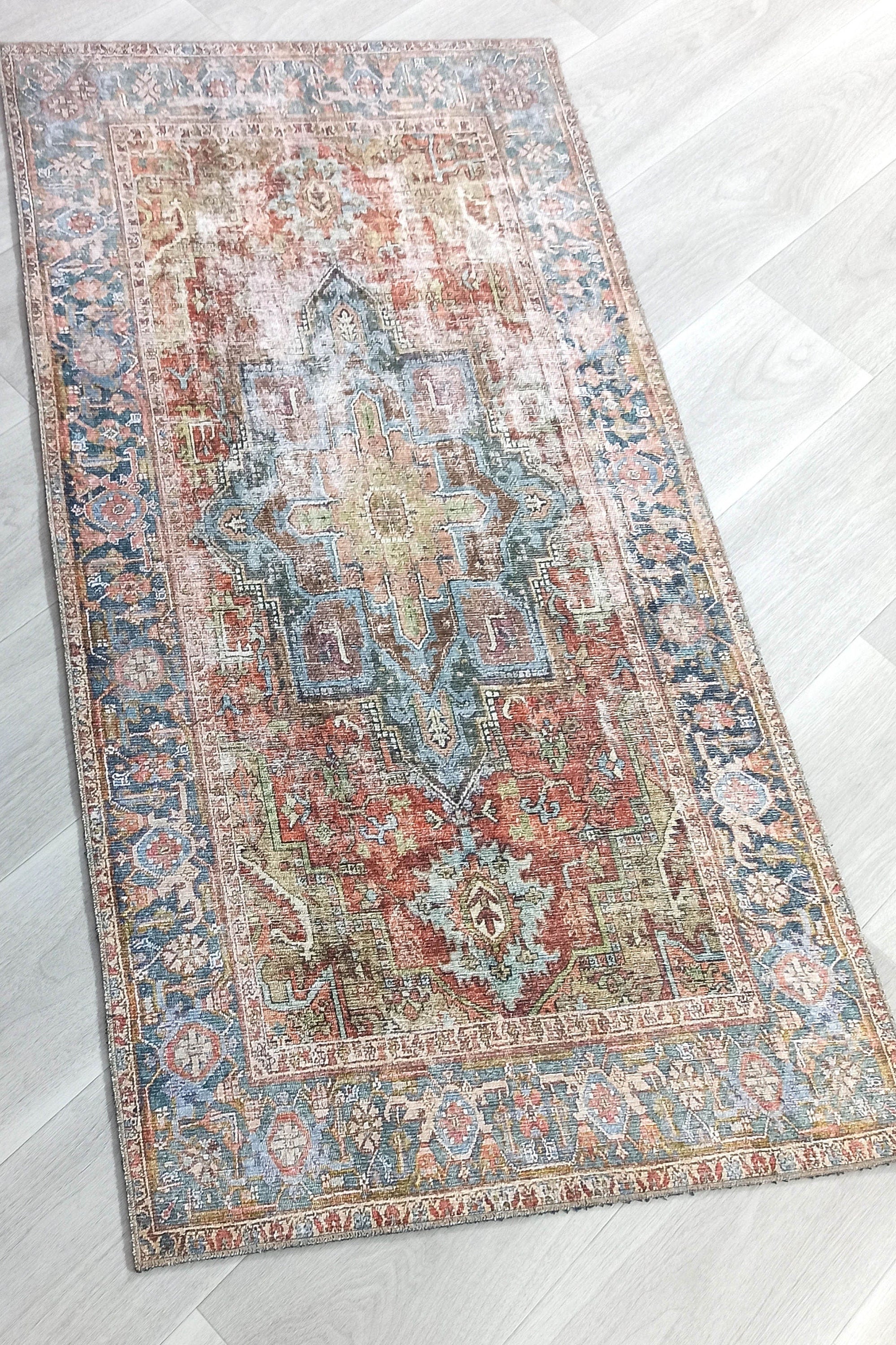 Nar Rug Turkish Earth tones Terracotta Floral Rug
