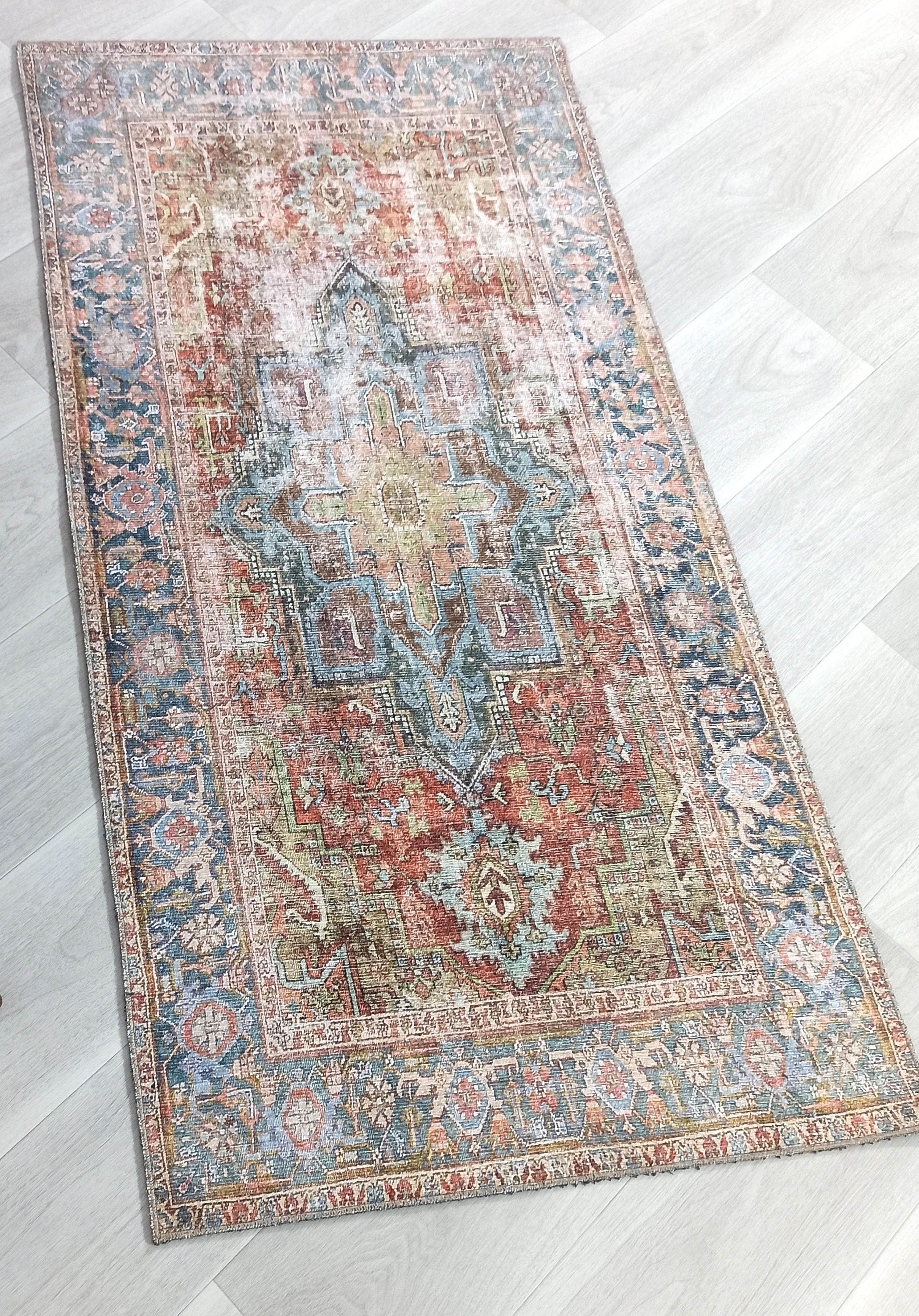 Nar Rug Turkish Earth tones Terracotta Floral Rug