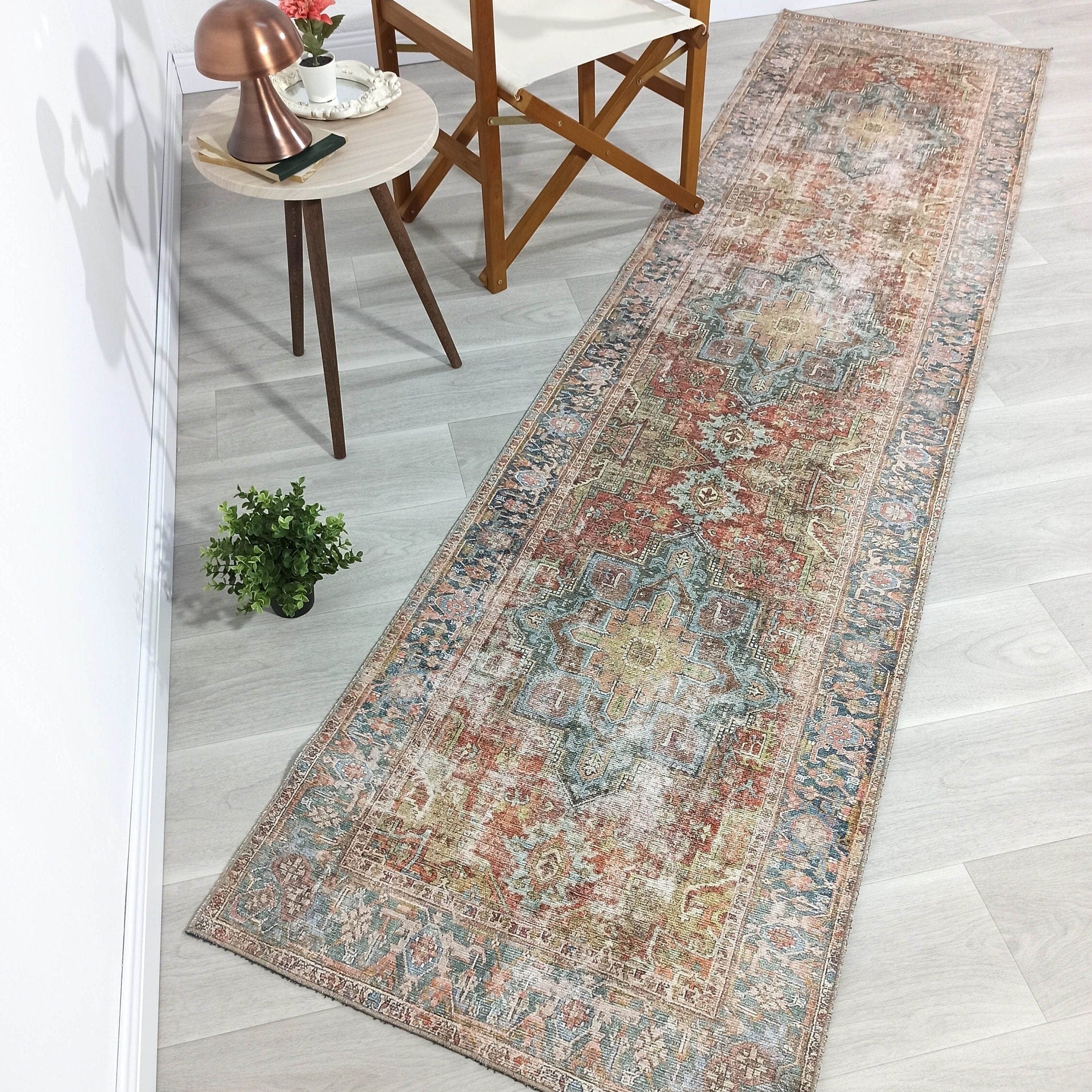 Nar Rug Turkish Earth tones Terracotta Floral Rug