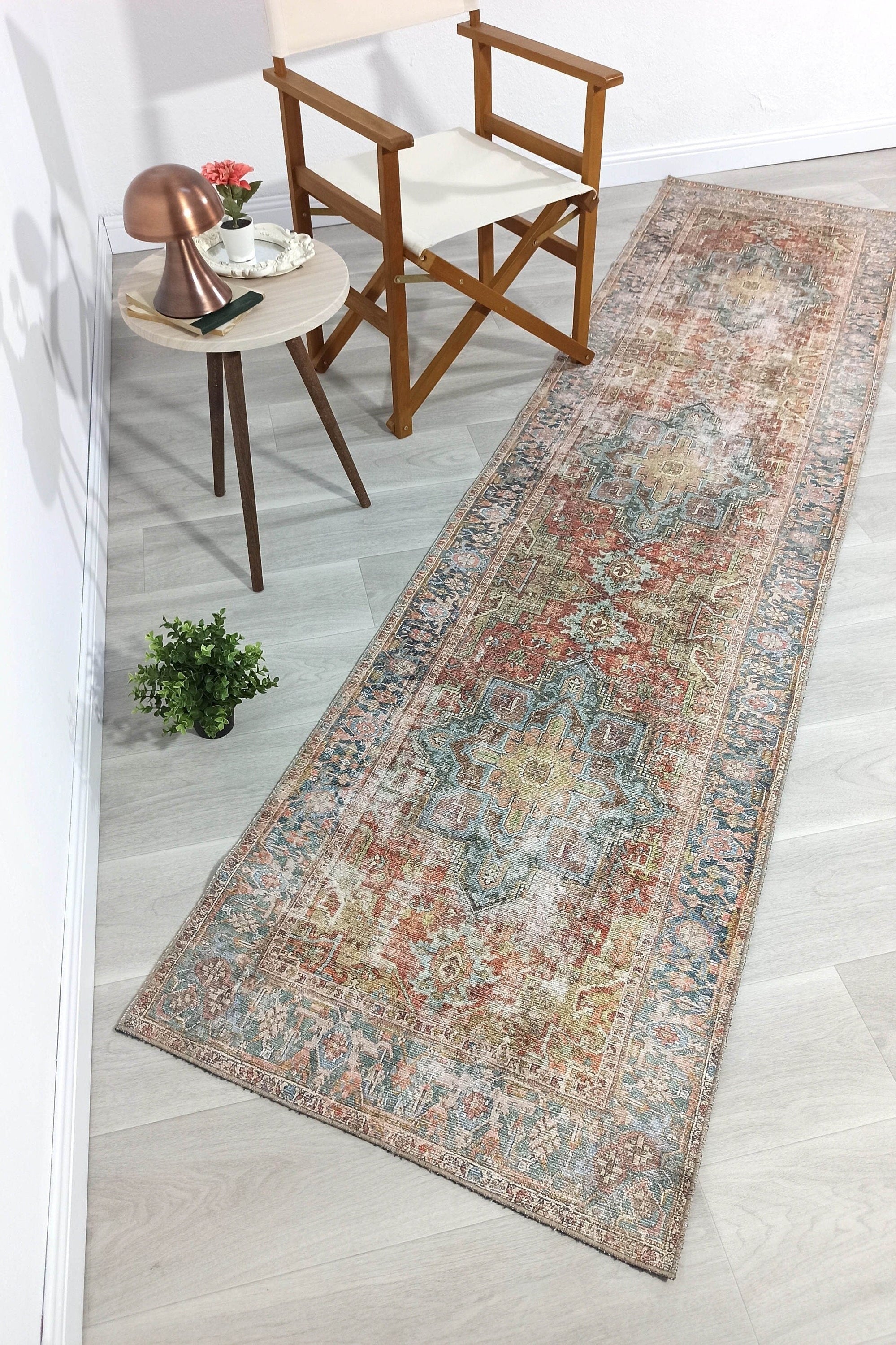 Nar Rug Turkish Earth tones Terracotta Floral Rug
