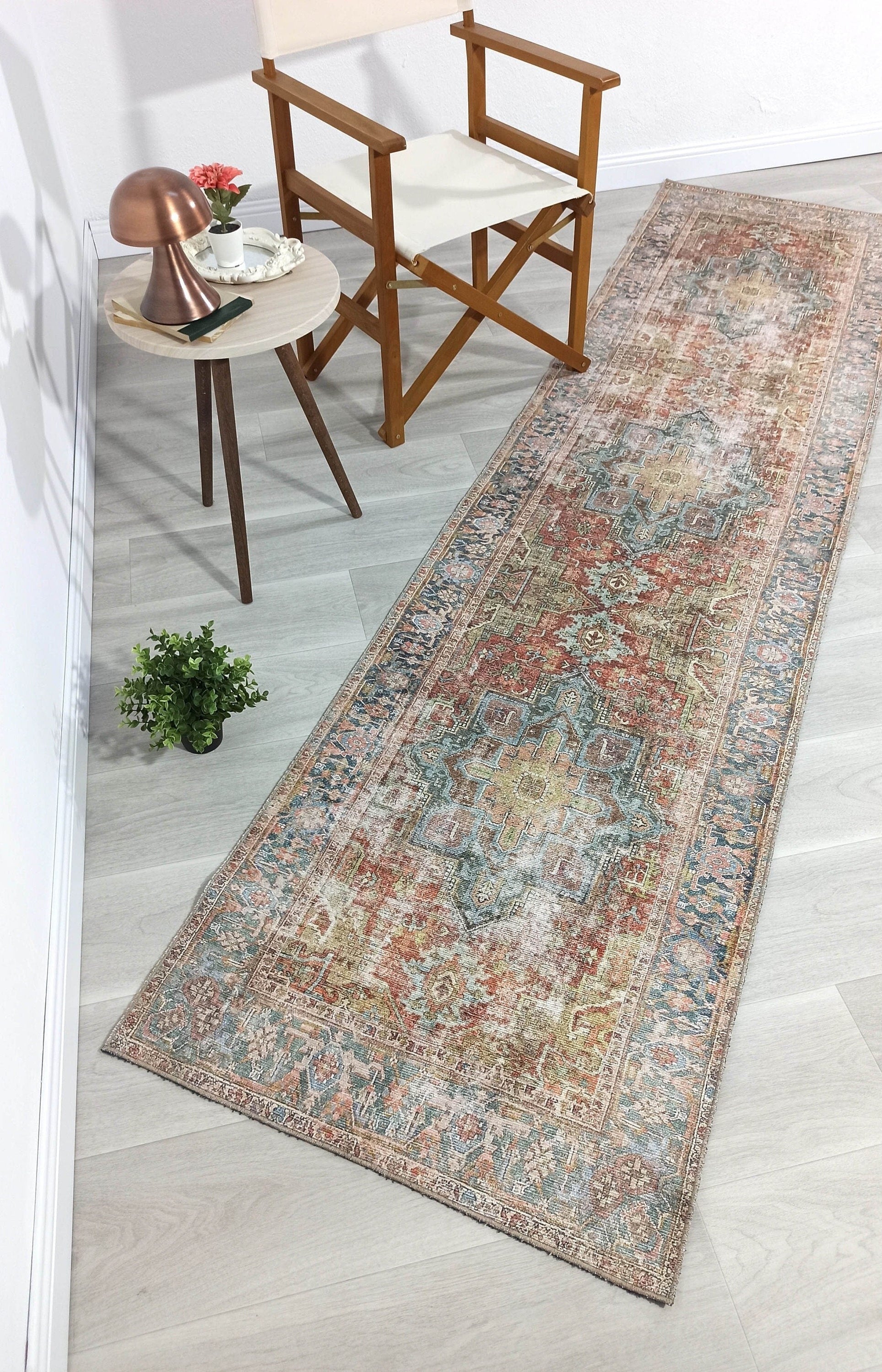 Nar Rug Turkish Earth tones Terracotta Floral Rug