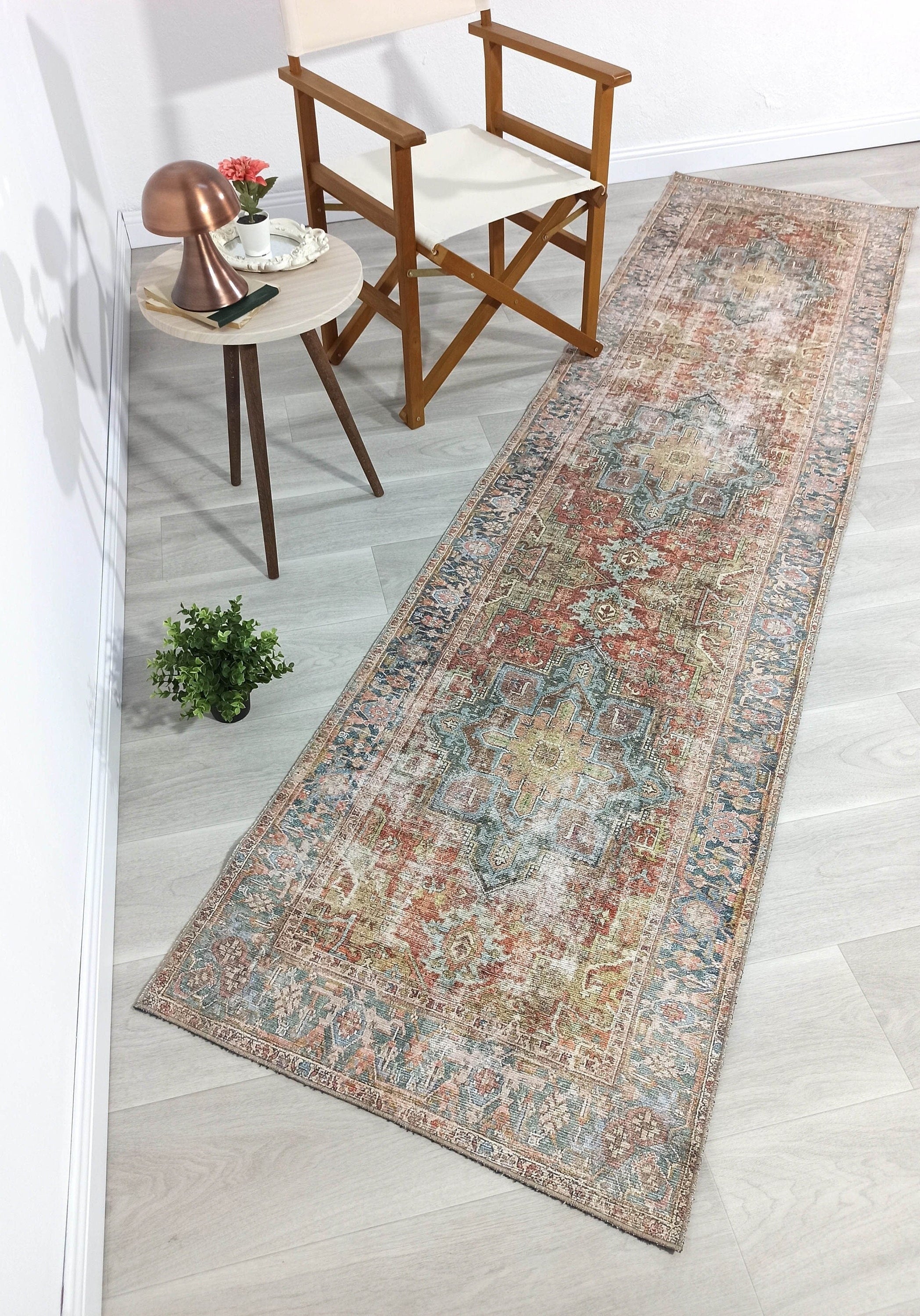Nar Rug Turkish Earth tones Terracotta Floral Rug