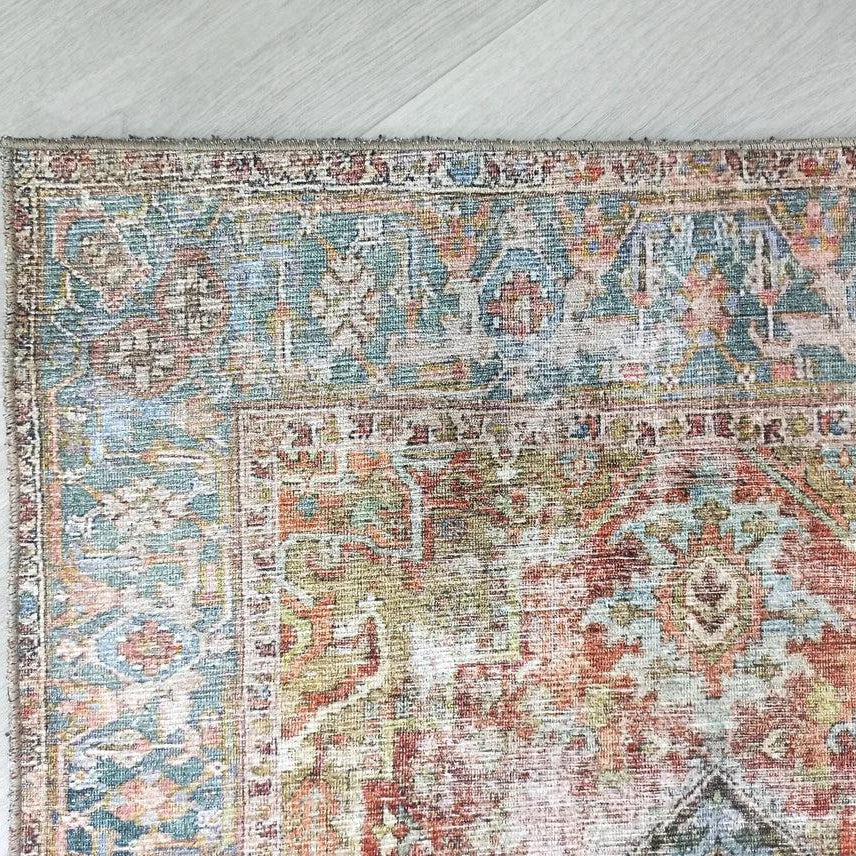 Nar Rug Turkish Earth tones Terracotta Floral Rug