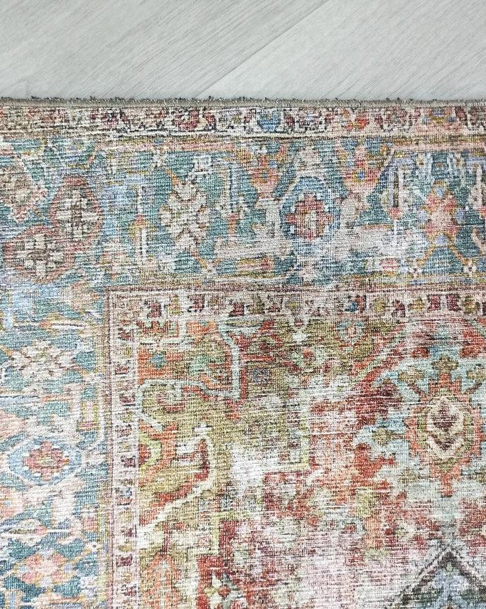 Nar Rug Turkish Earth tones Terracotta Floral Rug