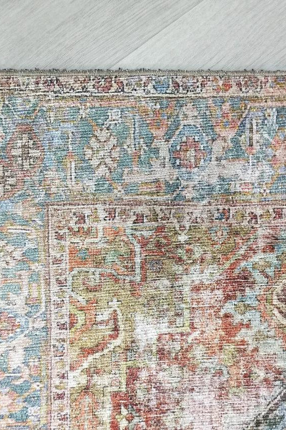 Nar Rug Turkish Earth tones Terracotta Floral Rug