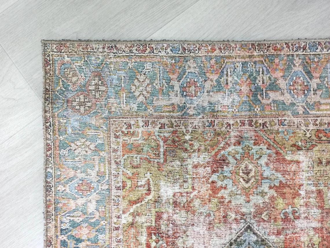 Nar Rug Turkish Earth tones Terracotta Floral Rug