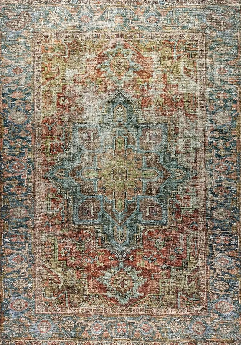 Nar Rug Turkish Earth tones Terracotta Floral Rug