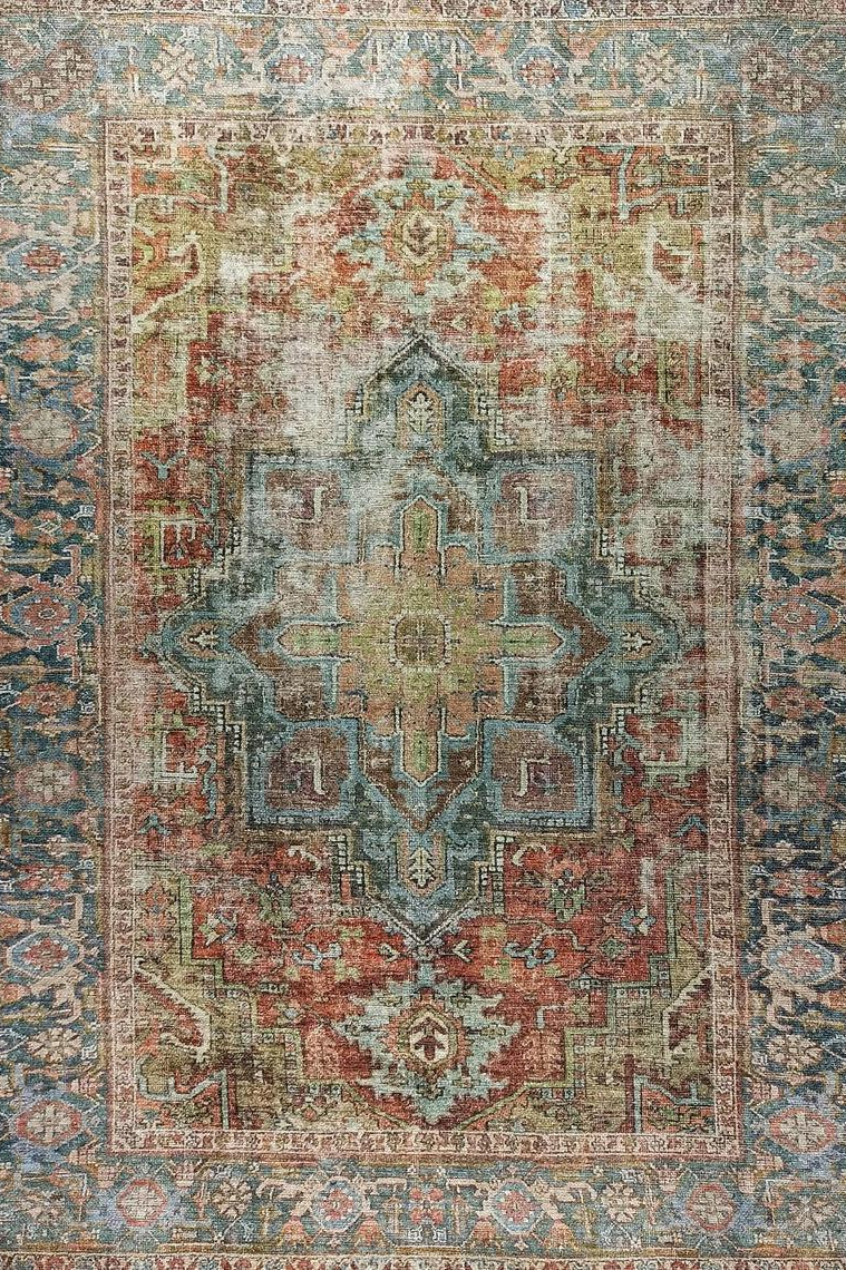 Nar Rug Turkish Earth tones Terracotta Floral Rug