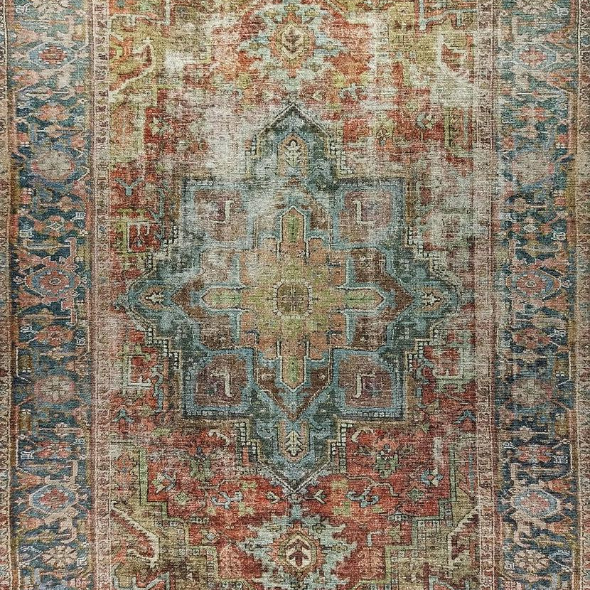 Nar Rug Turkish Earth tones Terracotta Floral Rug