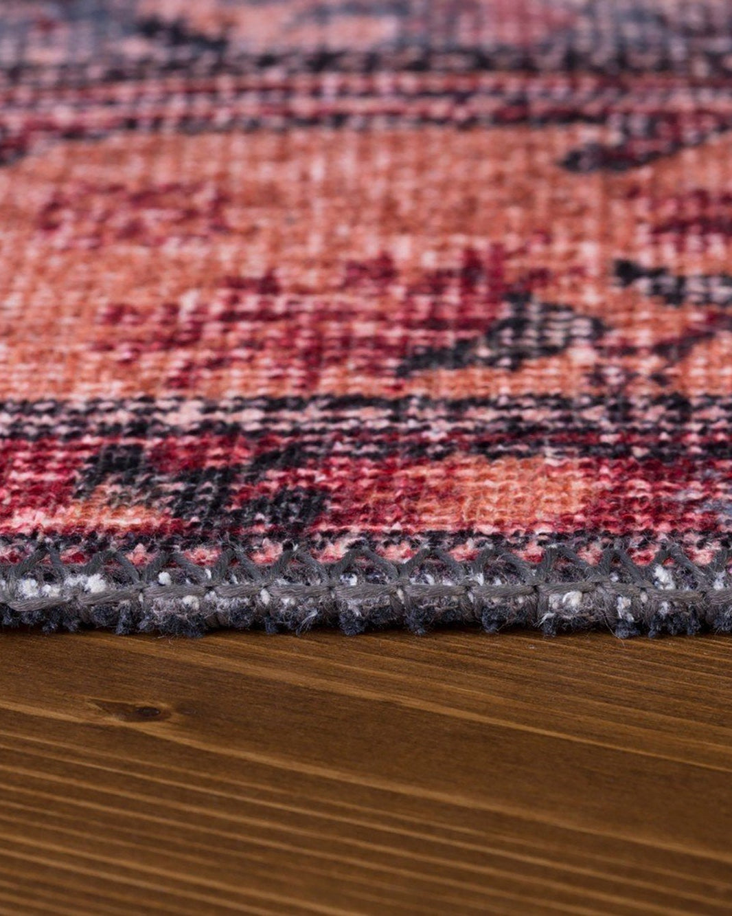 Nara Rug Turkish Red Orange Gray Rug