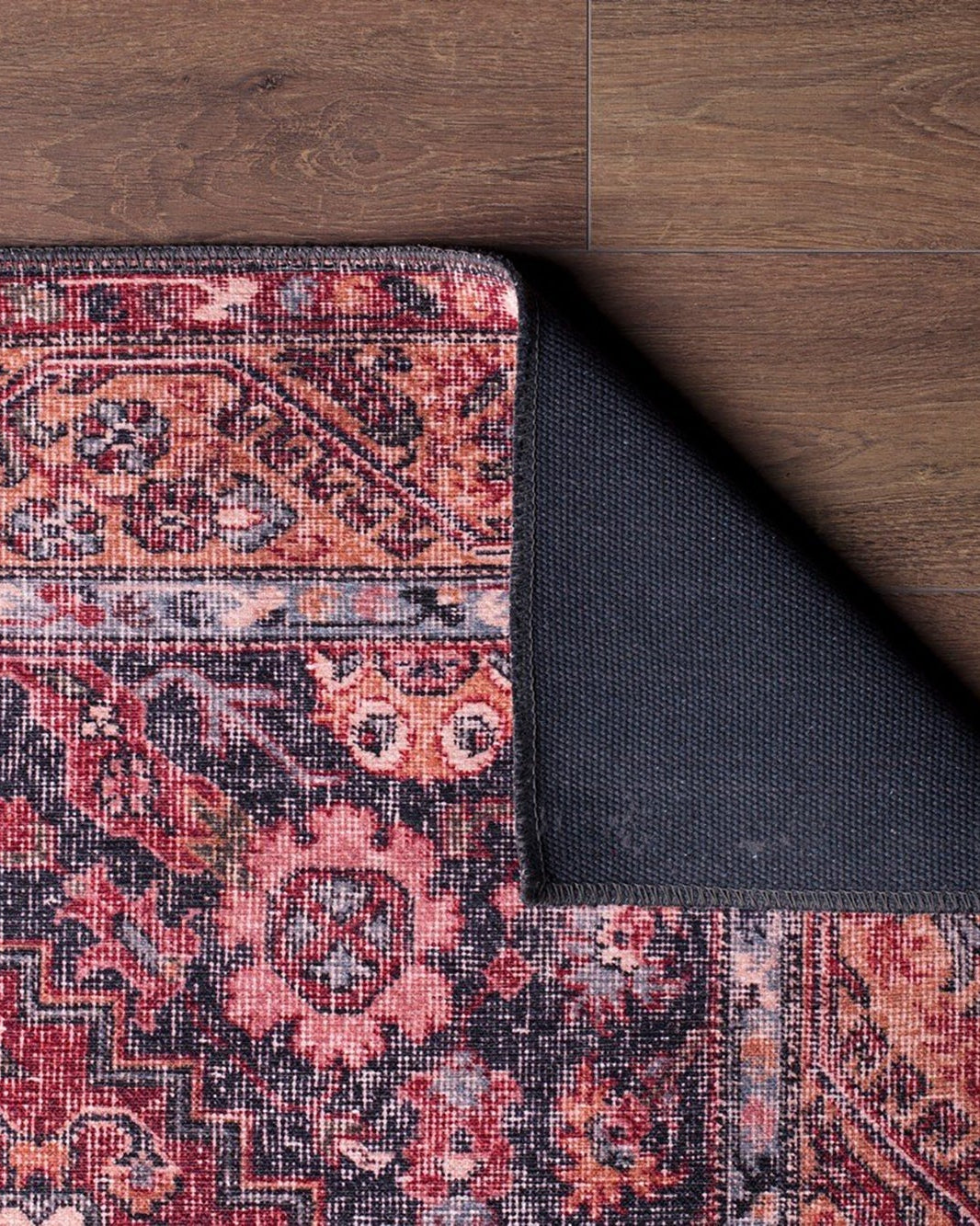 Nara Rug Turkish Red Orange Gray Rug