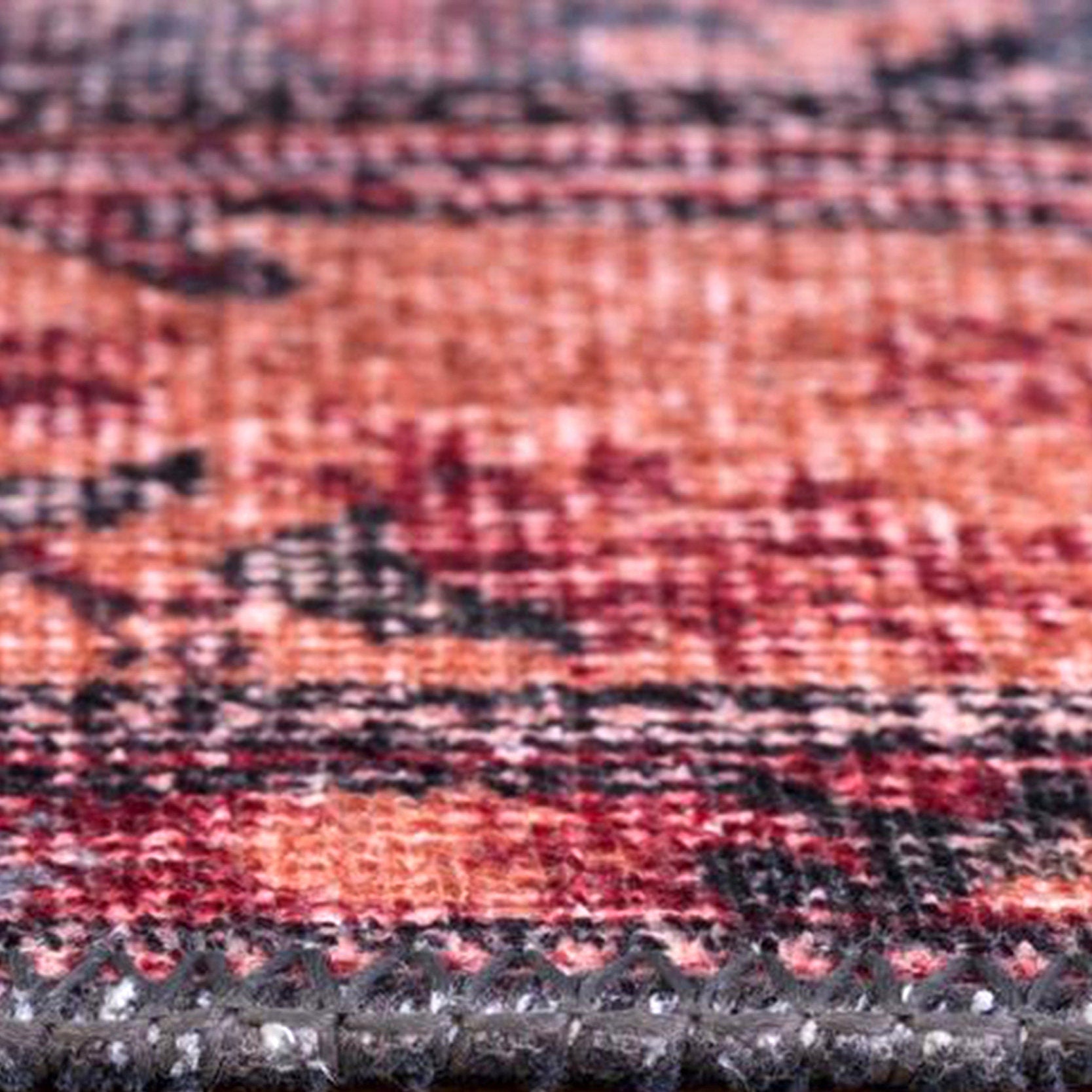 Nara Rug Turkish Red Orange Gray Rug
