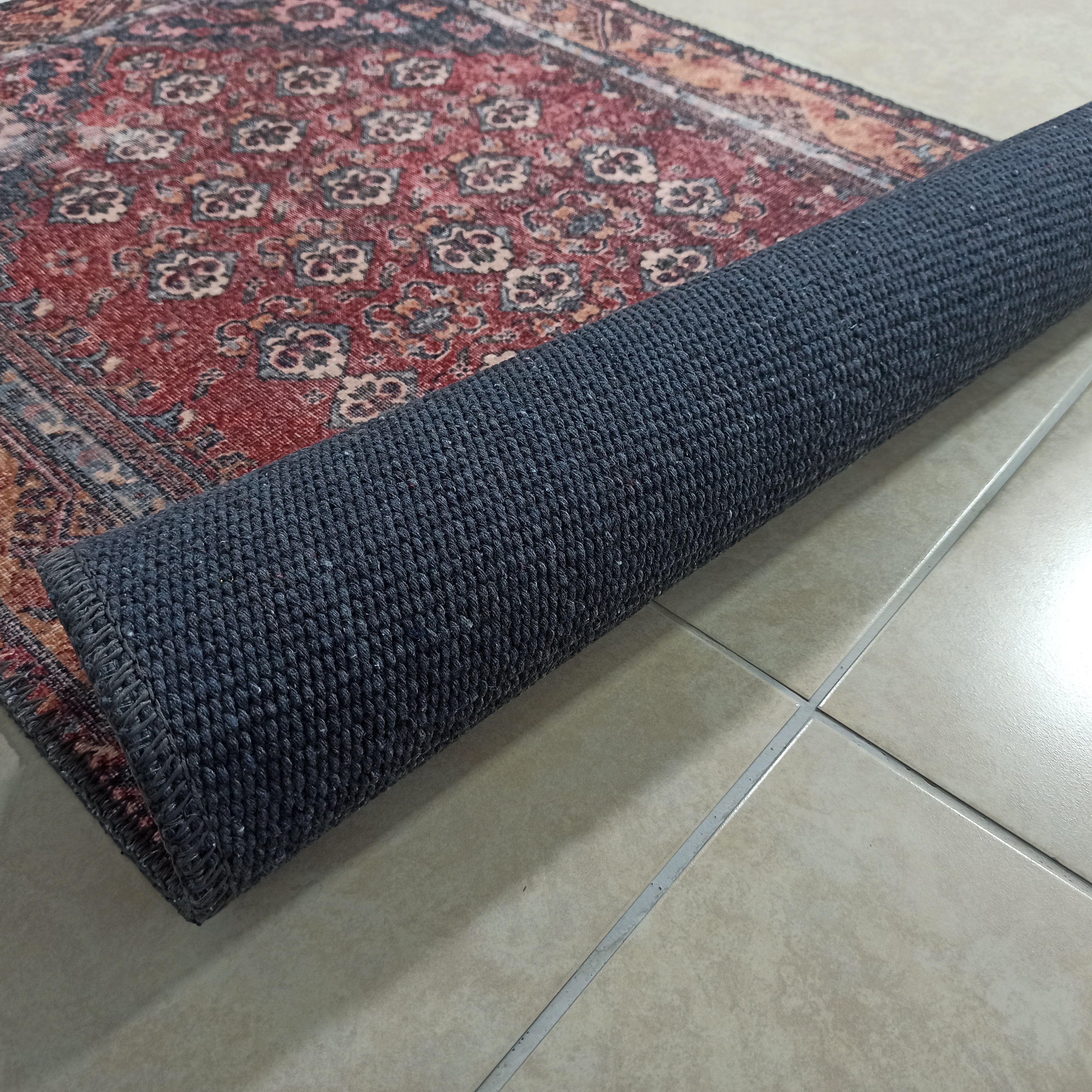 Nara Rug Turkish Red Orange Gray Rug