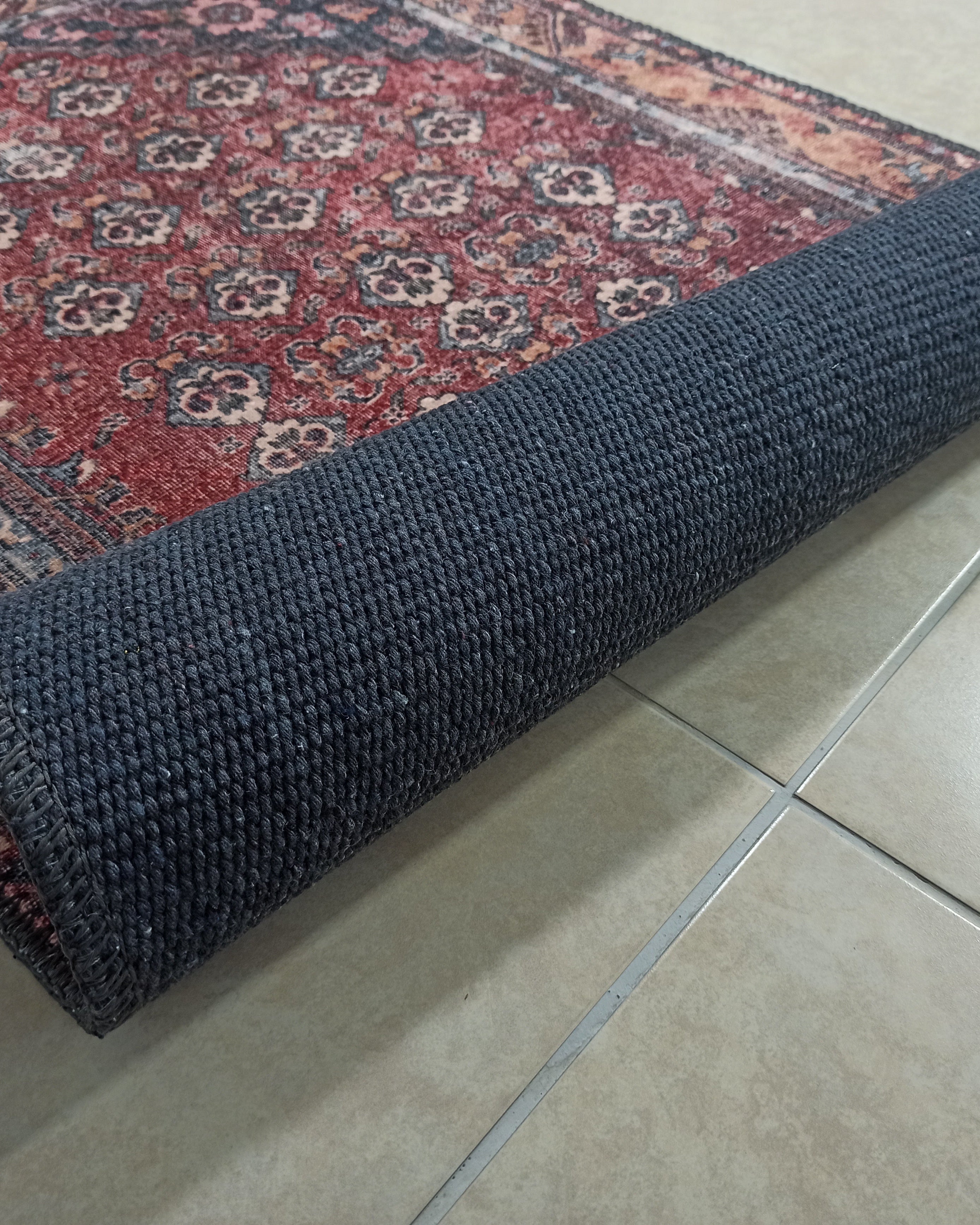 Nara Rug Turkish Red Orange Gray Rug