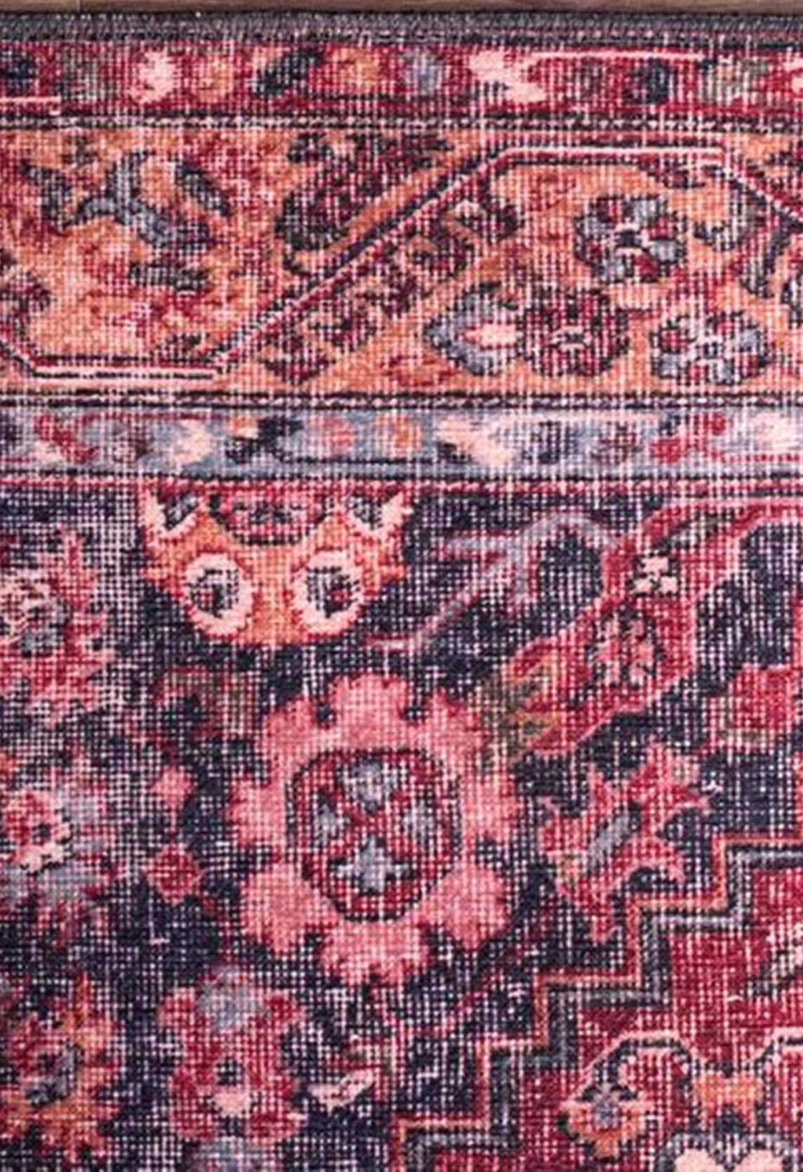 Nara Rug Turkish Red Orange Gray Rug