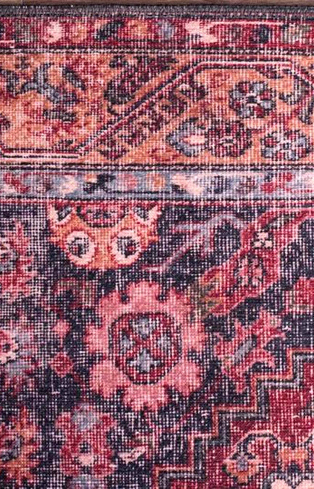 Nara Rug Turkish Red Orange Gray Rug