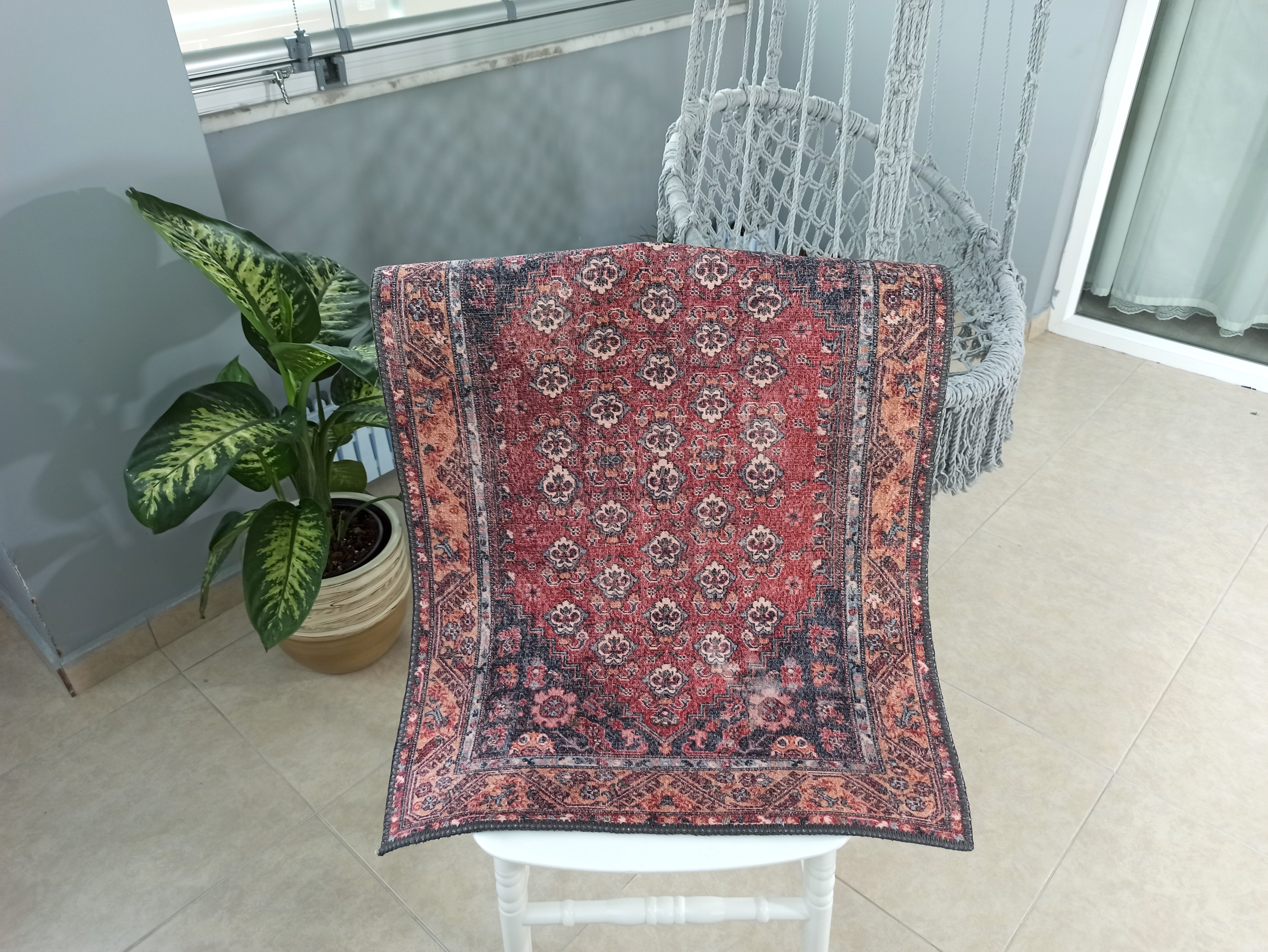 Nara Rug Turkish Red Orange Gray Rug