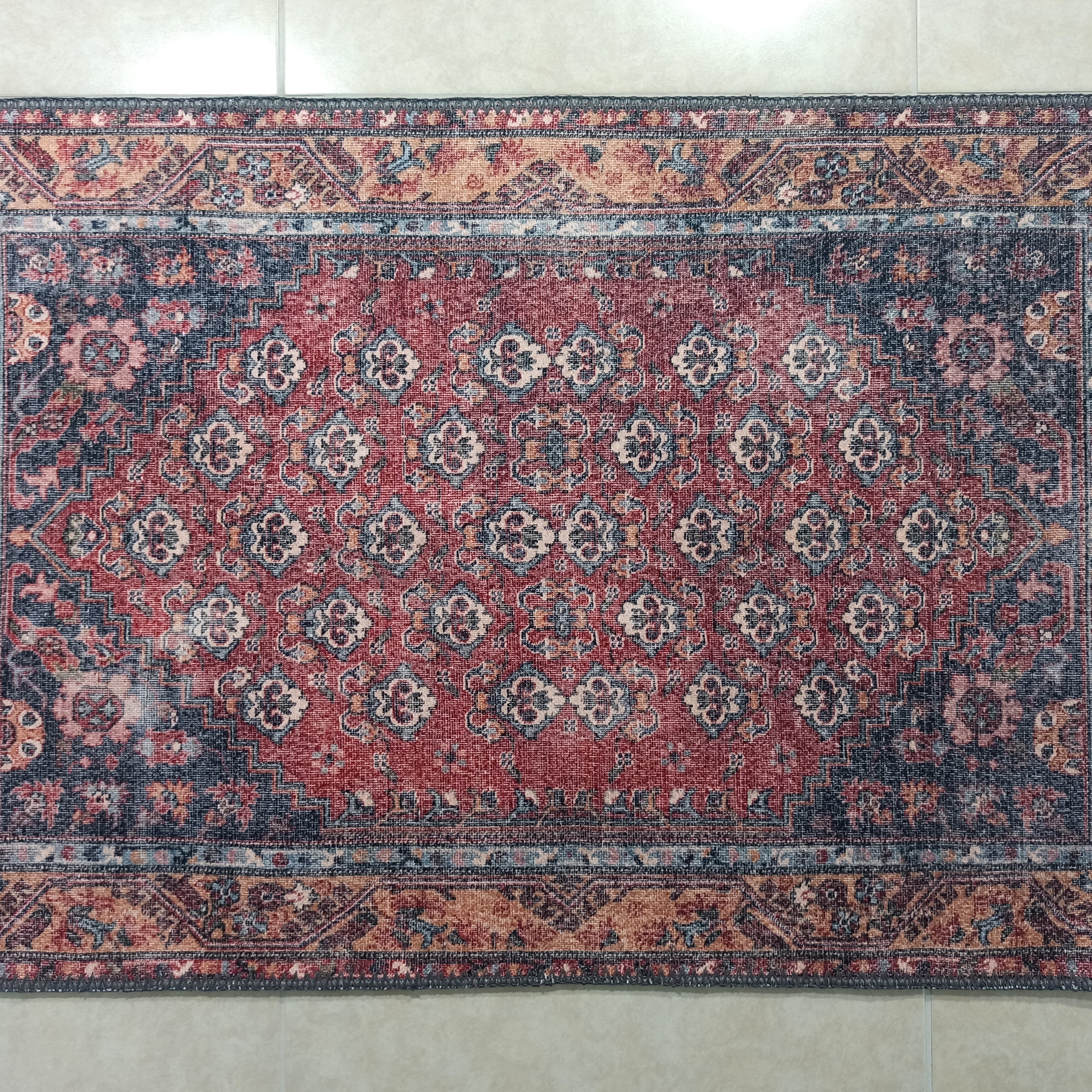 Nara Rug Turkish Red Orange Gray Rug