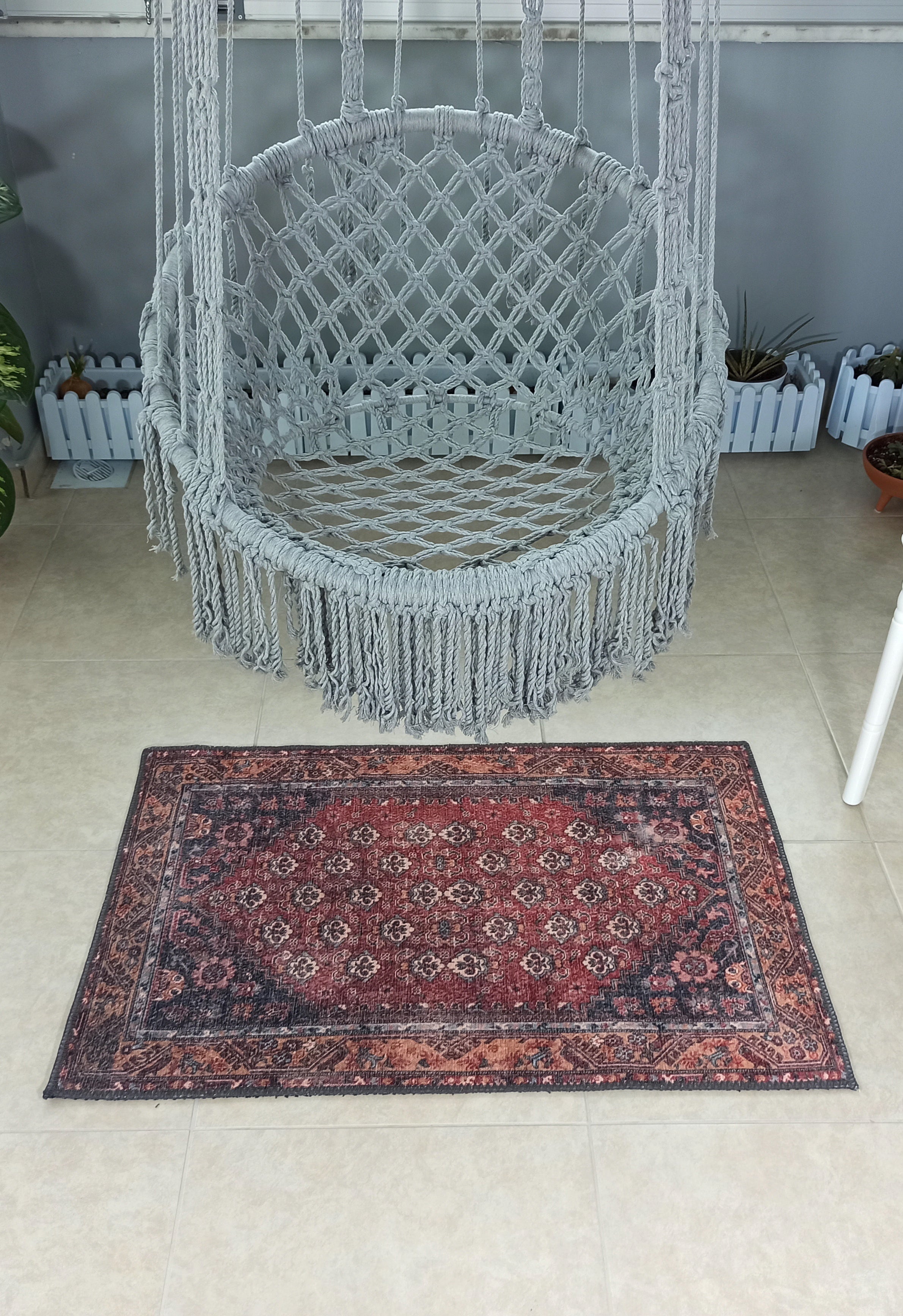 Nara Rug Turkish Red Orange Gray Rug