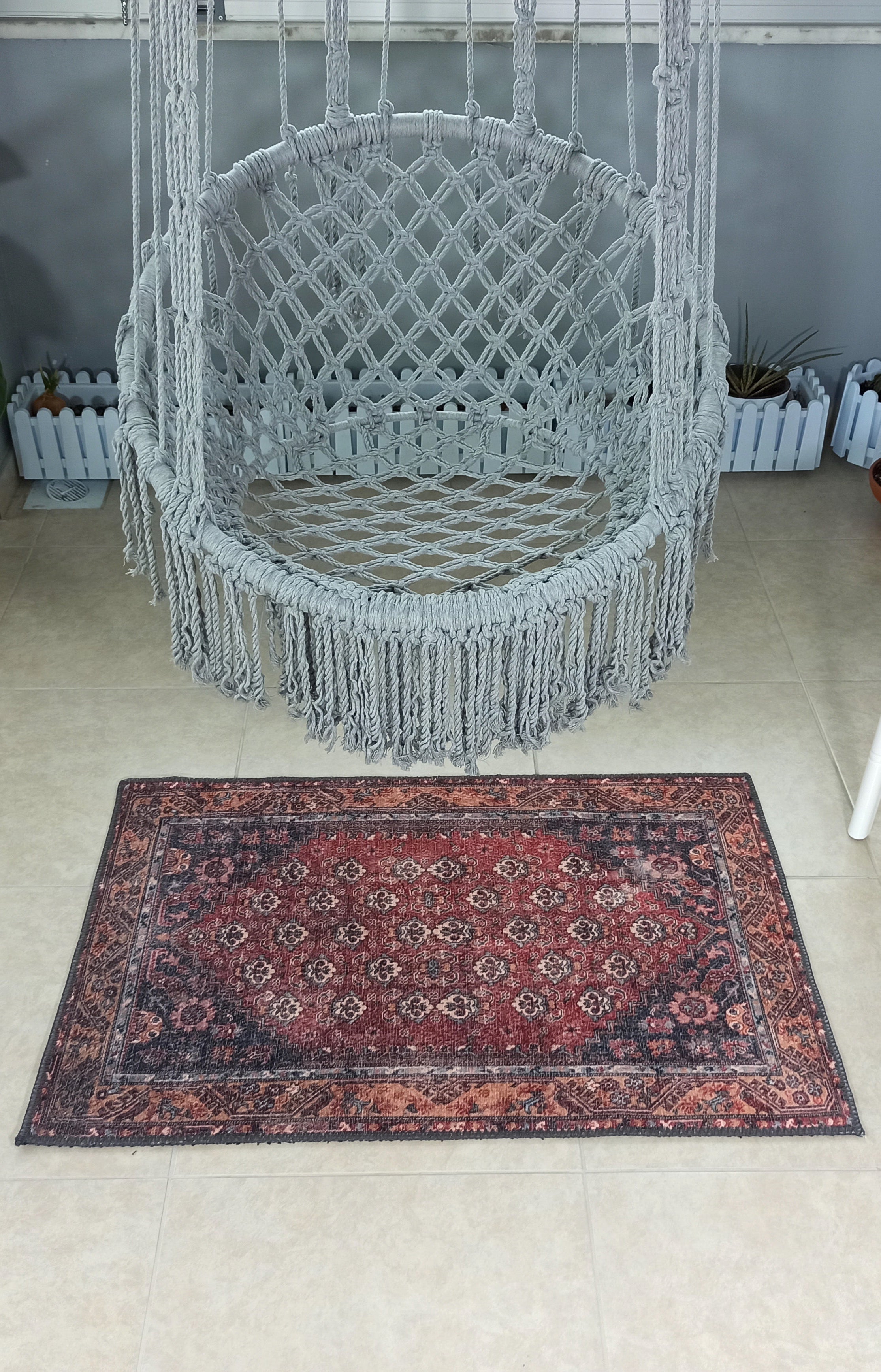 Nara Rug Turkish Red Orange Gray Rug