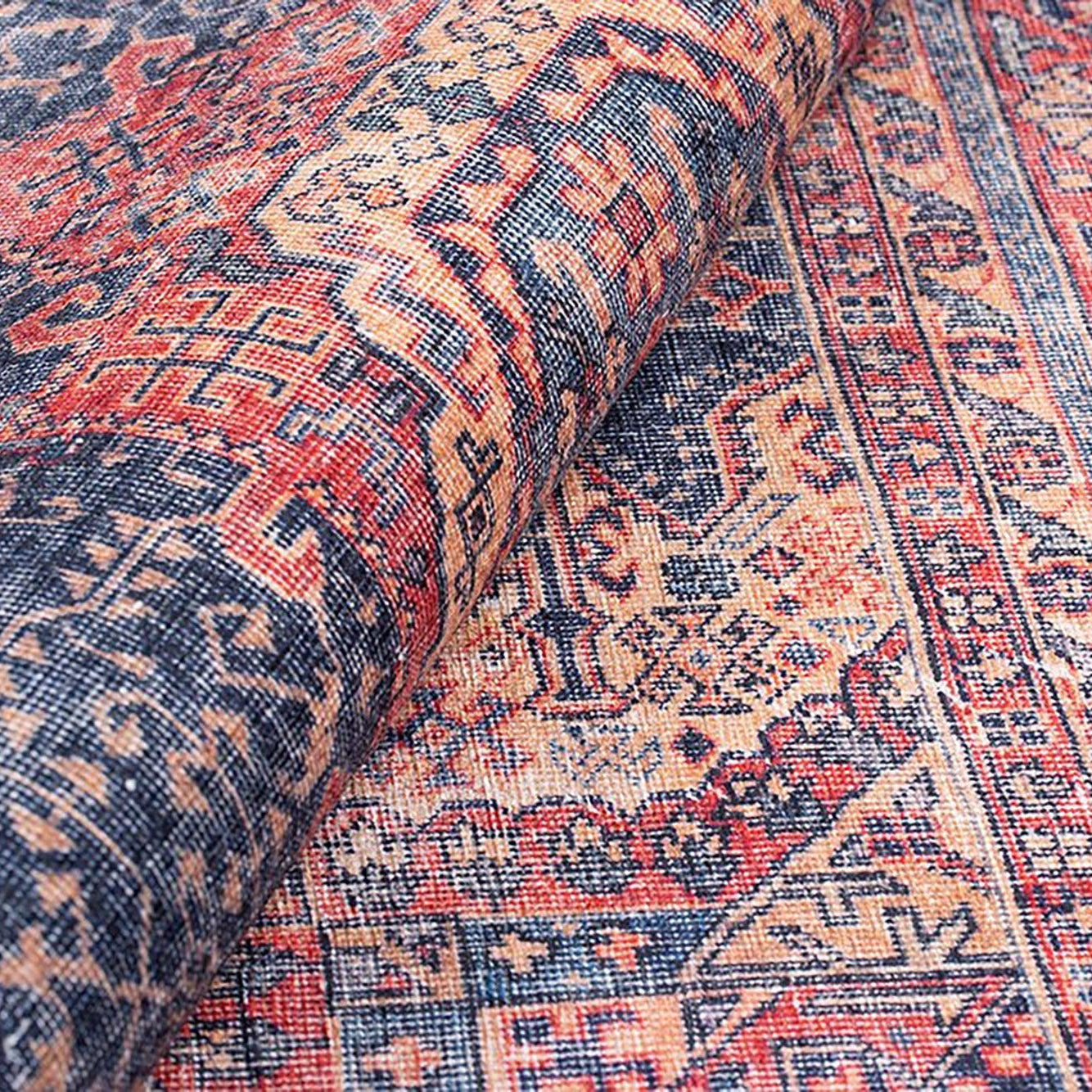 Nargan Rug Persian Navy Blue Red Rug