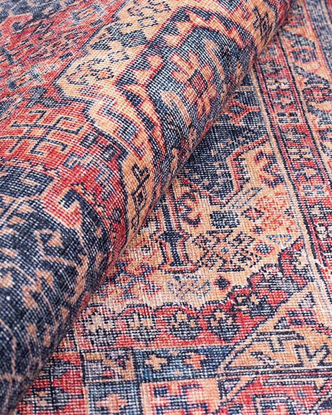 Nargan Rug Persian Navy Blue Red Rug