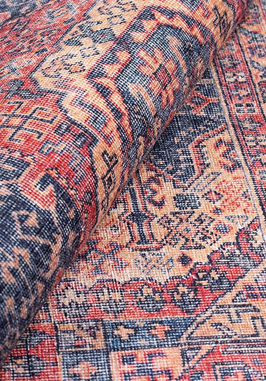 Nargan Rug Persian Navy Blue Red Rug