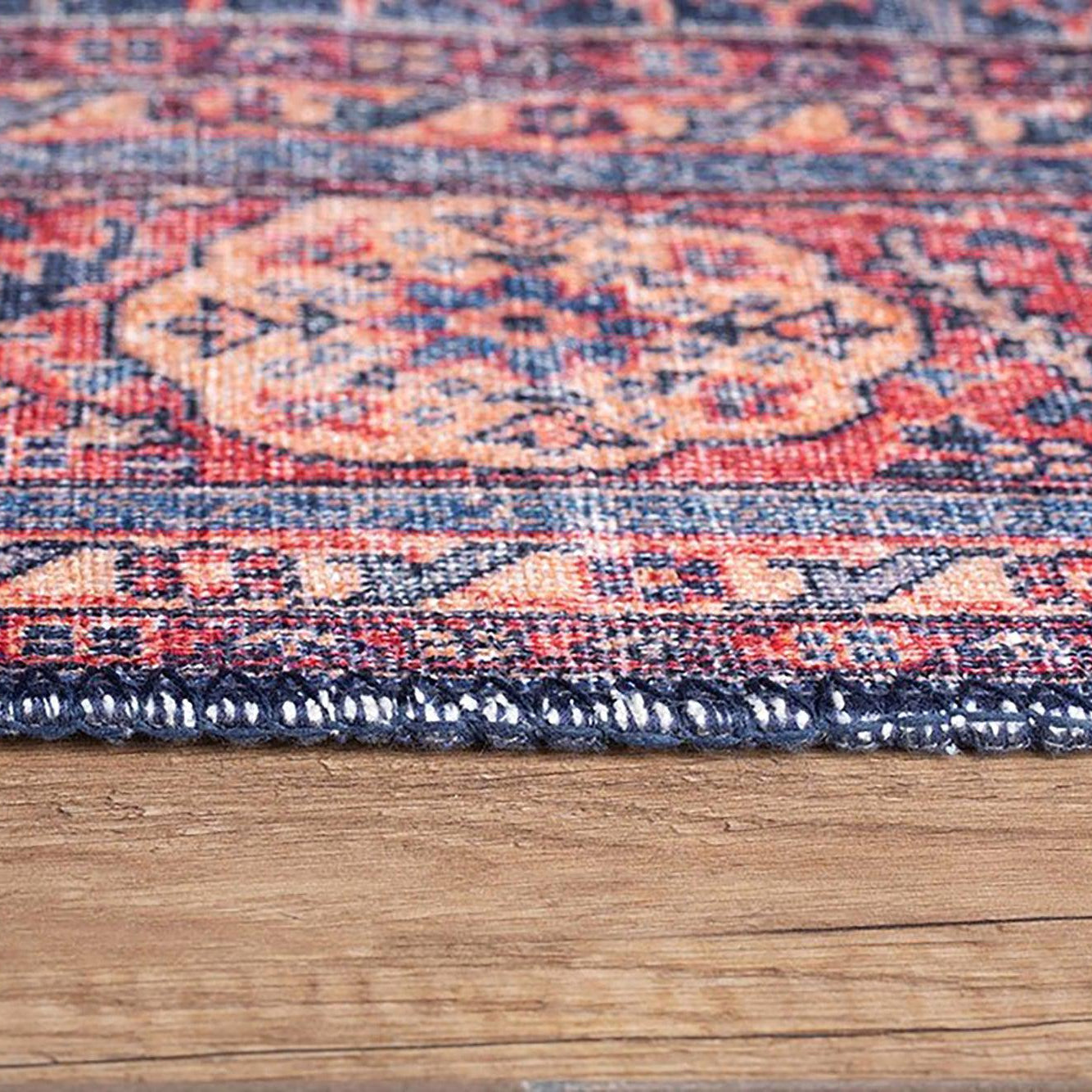 Nargan Rug Persian Navy Blue Red Rug