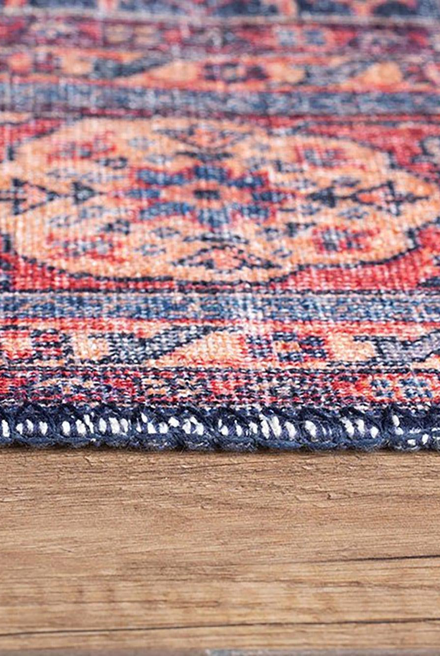 Nargan Rug Persian Navy Blue Red Rug