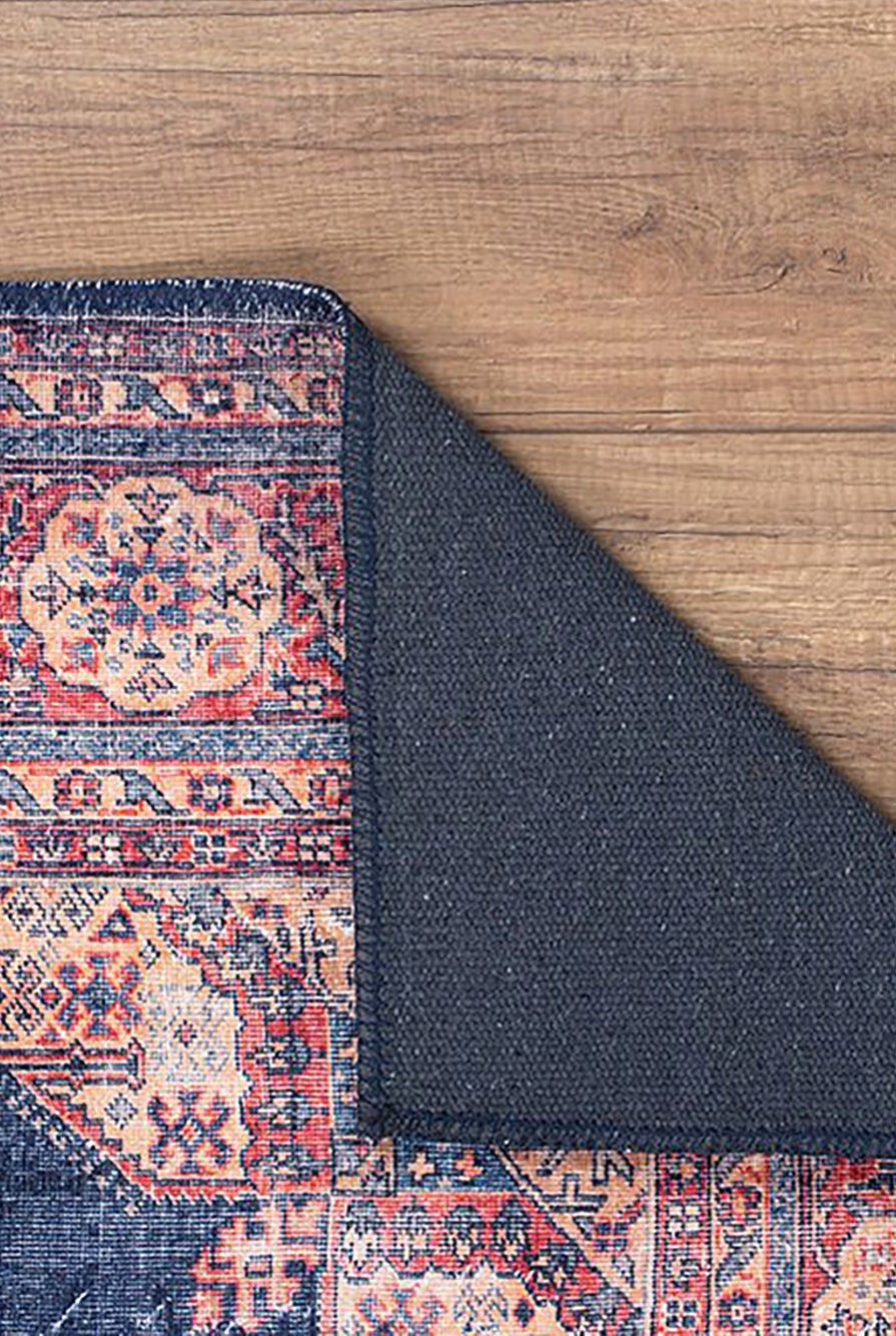 Nargan Rug Persian Navy Blue Red Rug