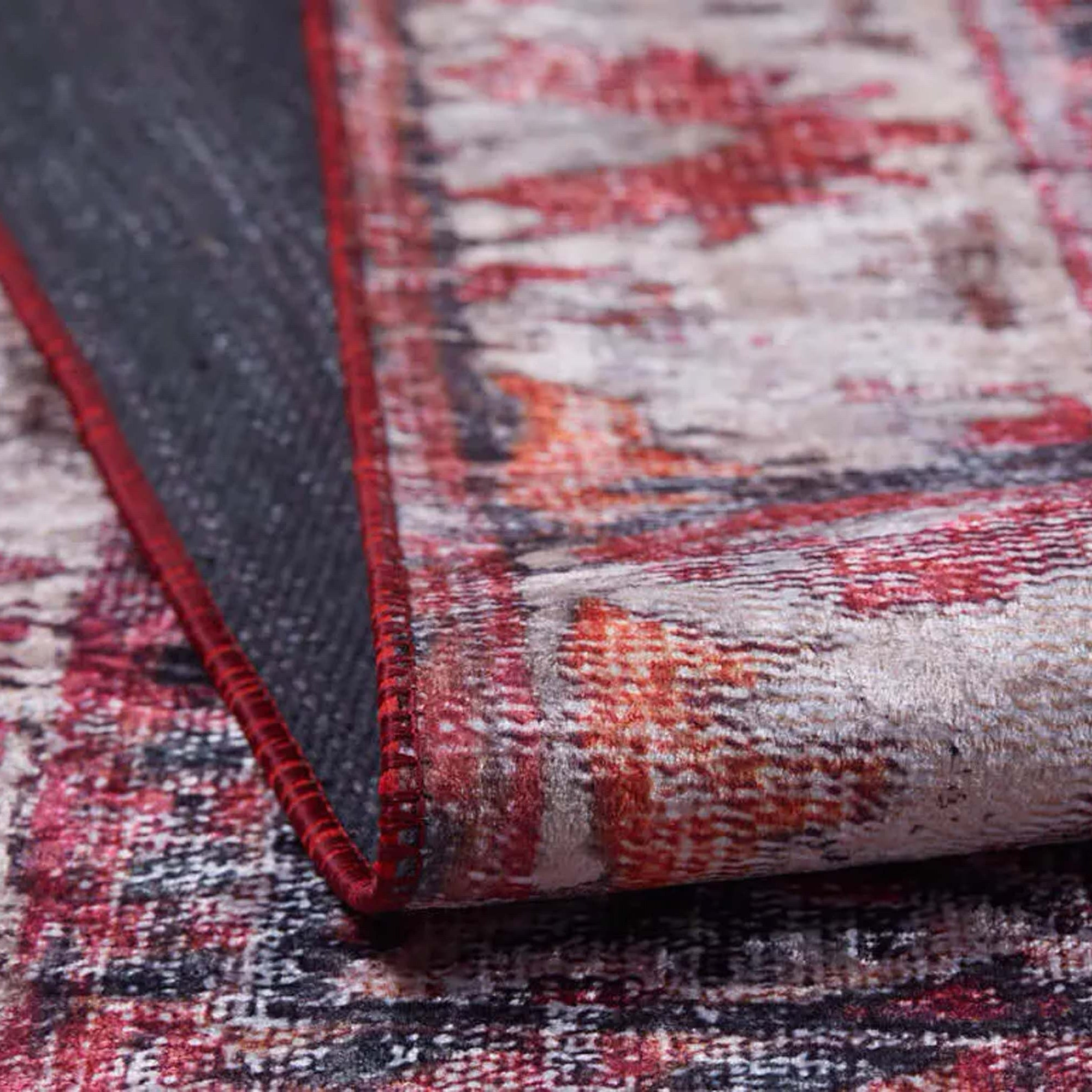 Nasma Turkish Distressed Red Rug