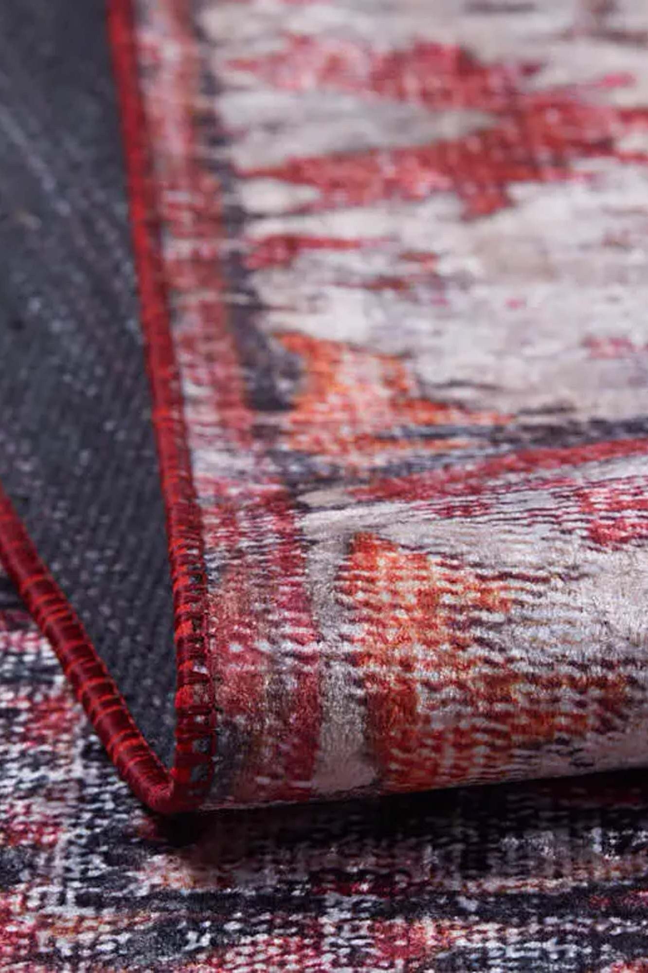 Nasma Turkish Distressed Red Rug