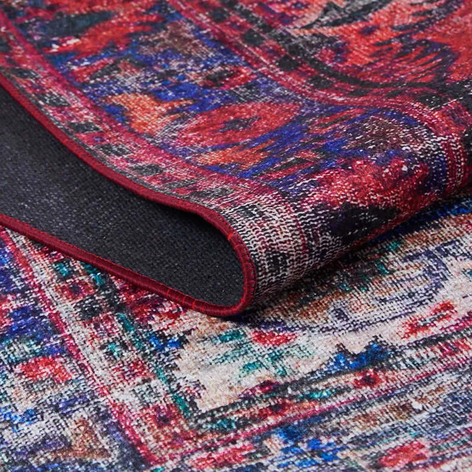 Nasma Turkish Distressed Red Rug