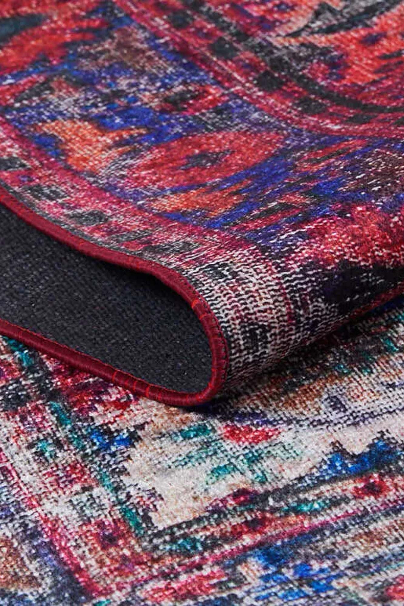 Nasma Turkish Distressed Red Rug