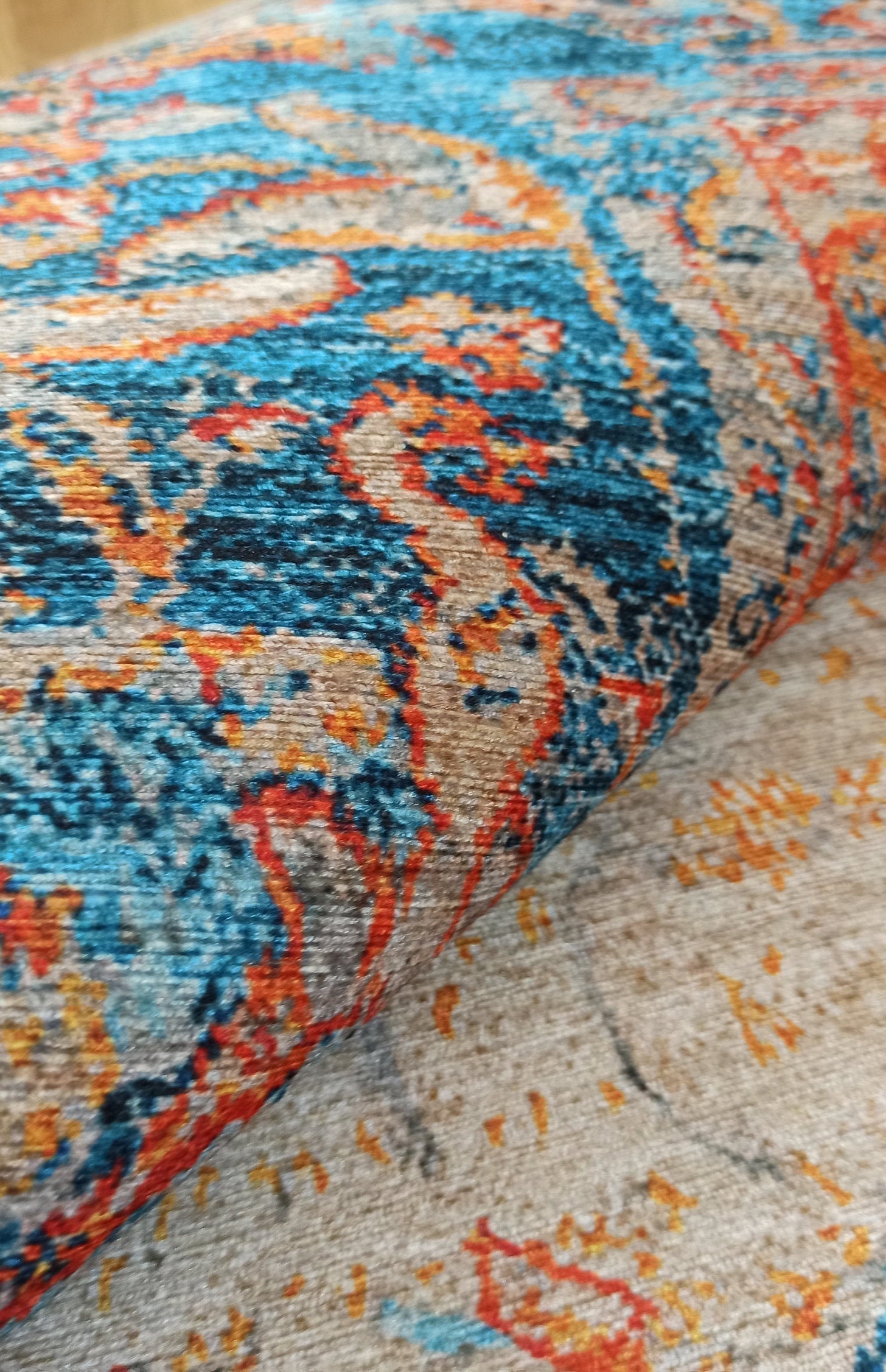 Neami Turkish Oriental Beige Orange Light Blue Rug
